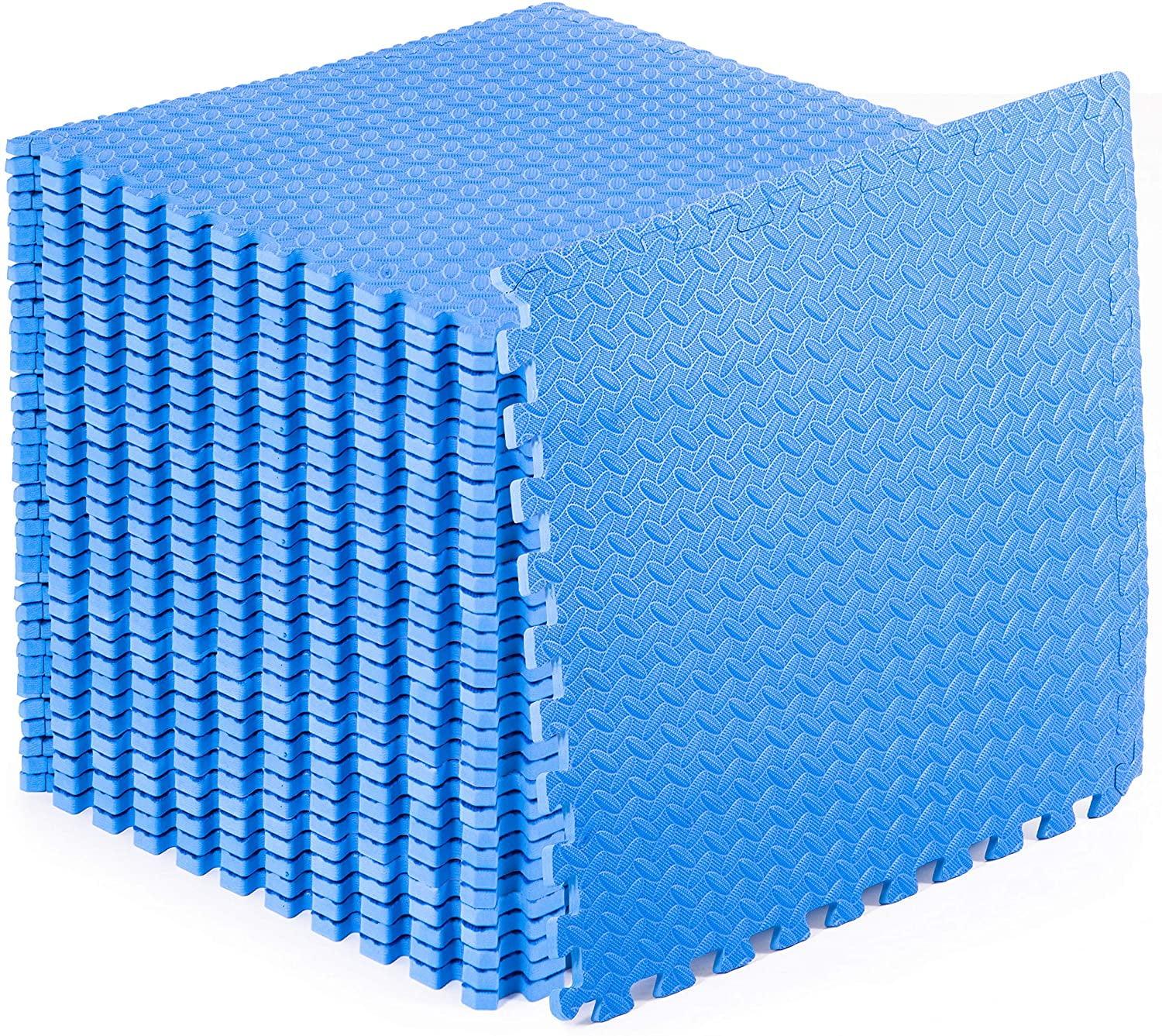 Exercise Puzzle Mat 1/2-in, Blue, 144 Sq Ft - 36 Tiles