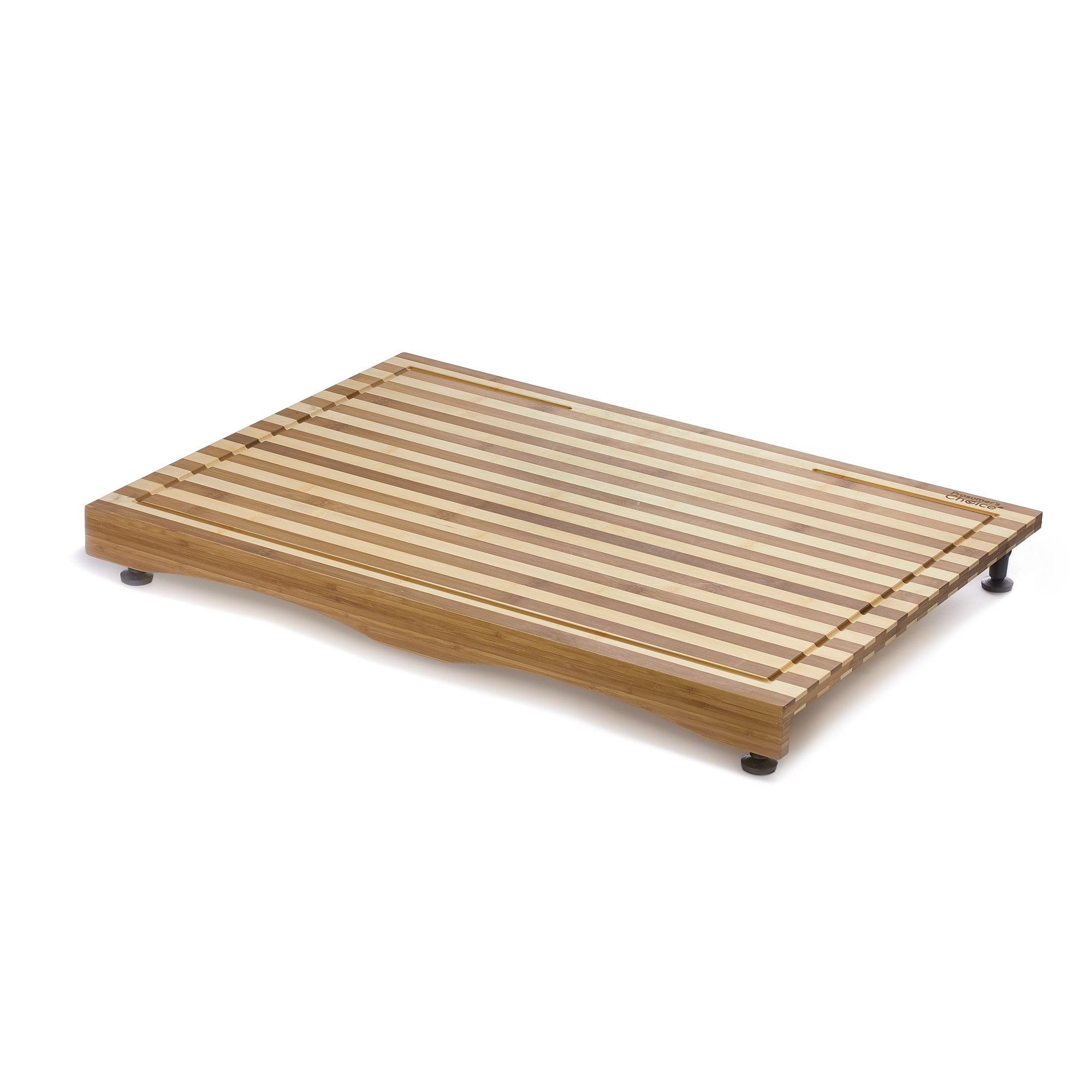 Prosumer's Choice Bamboo Stovetop Cover Cutting Board with Adjustable Legs - Large Size