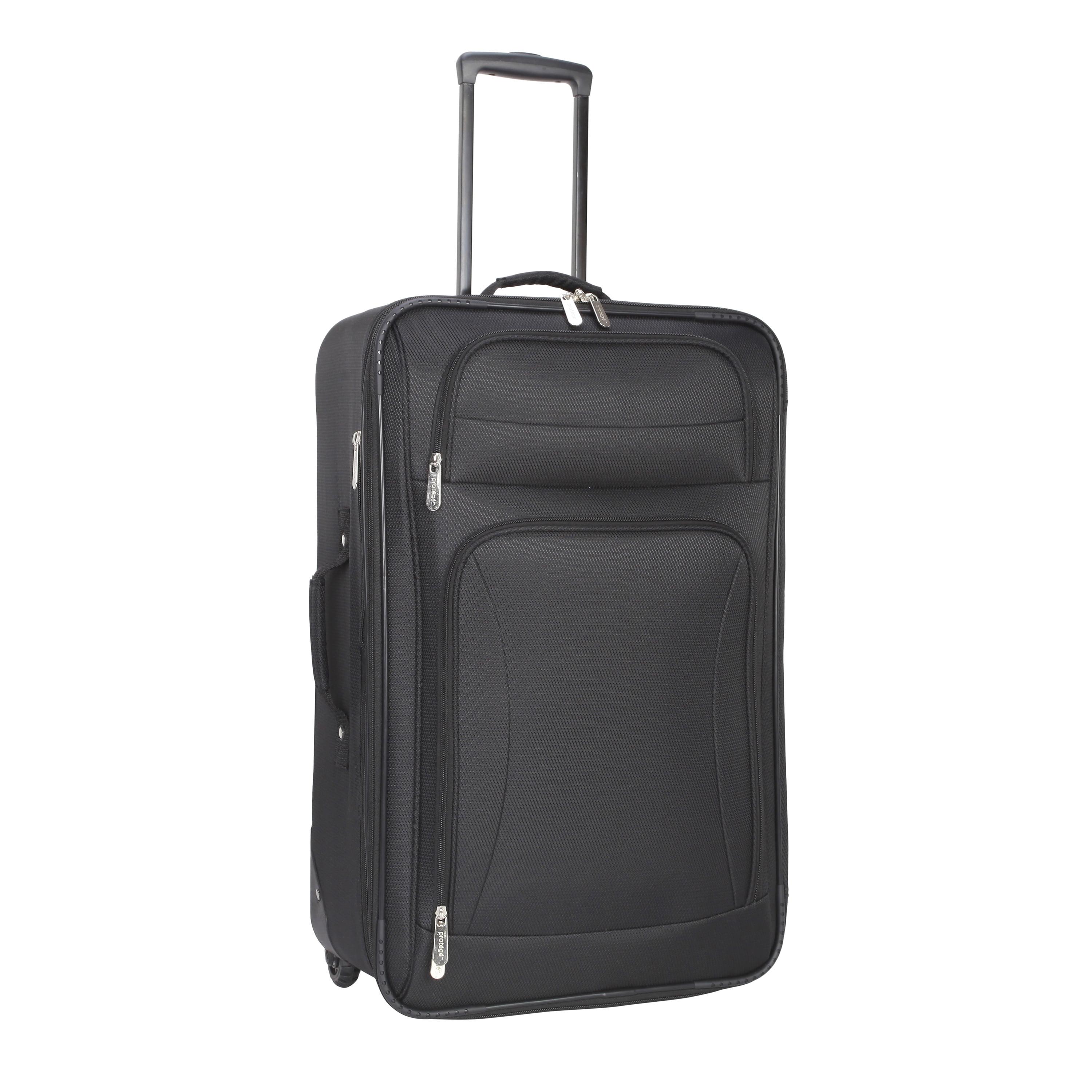 Protege Regency 28-inch Softside Checked Upright Luggage, Black