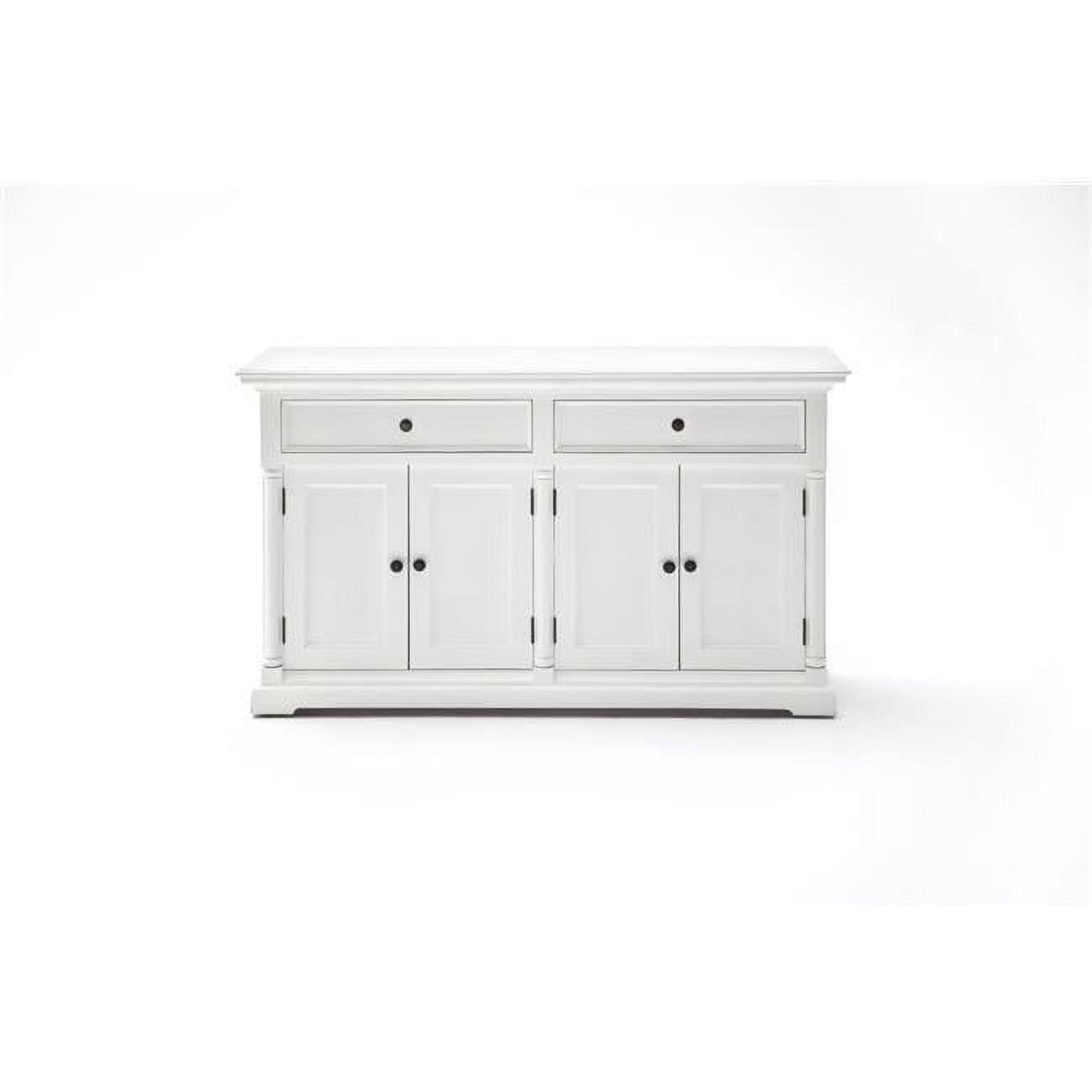 Elegant White Provence Classic Sideboard with Moulded Columns