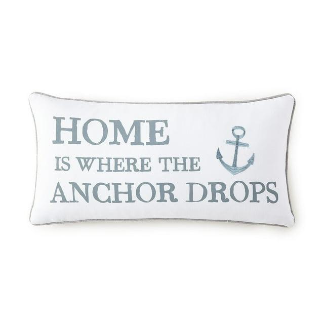 Provincetown Home Anchor Pillow - Teal and White - Levtex Home