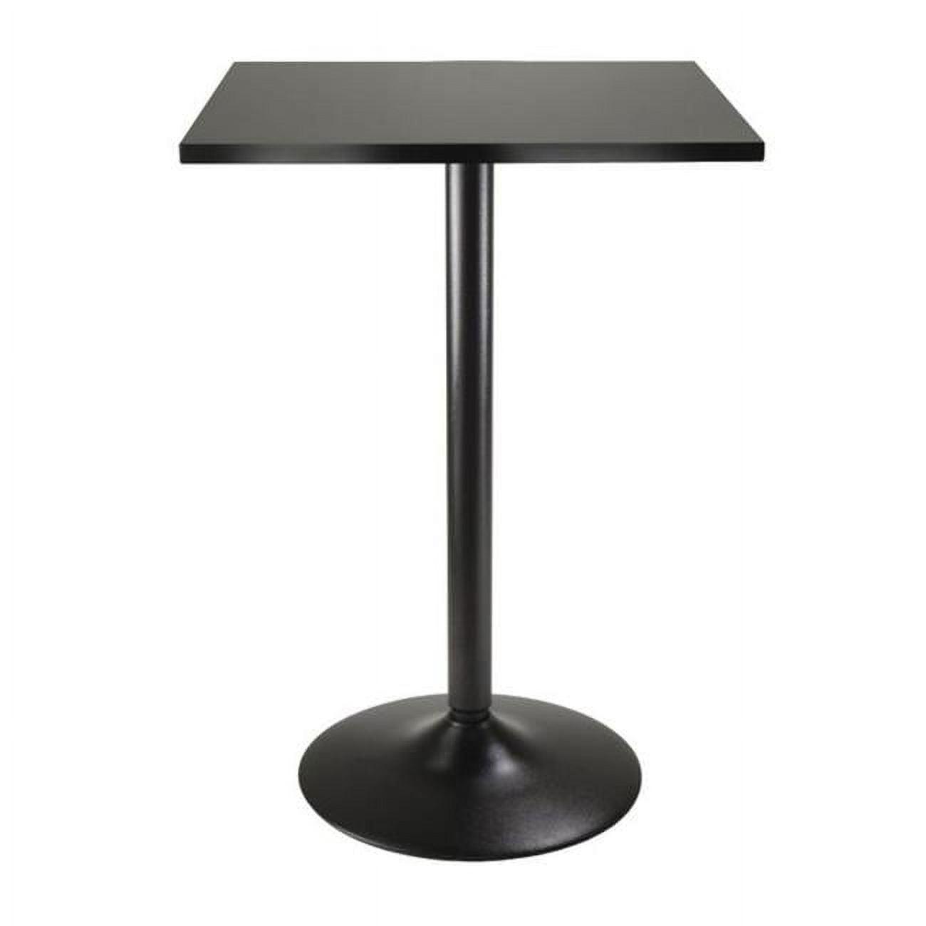 Sleek Transitional Black Square Counter Height Pub Table