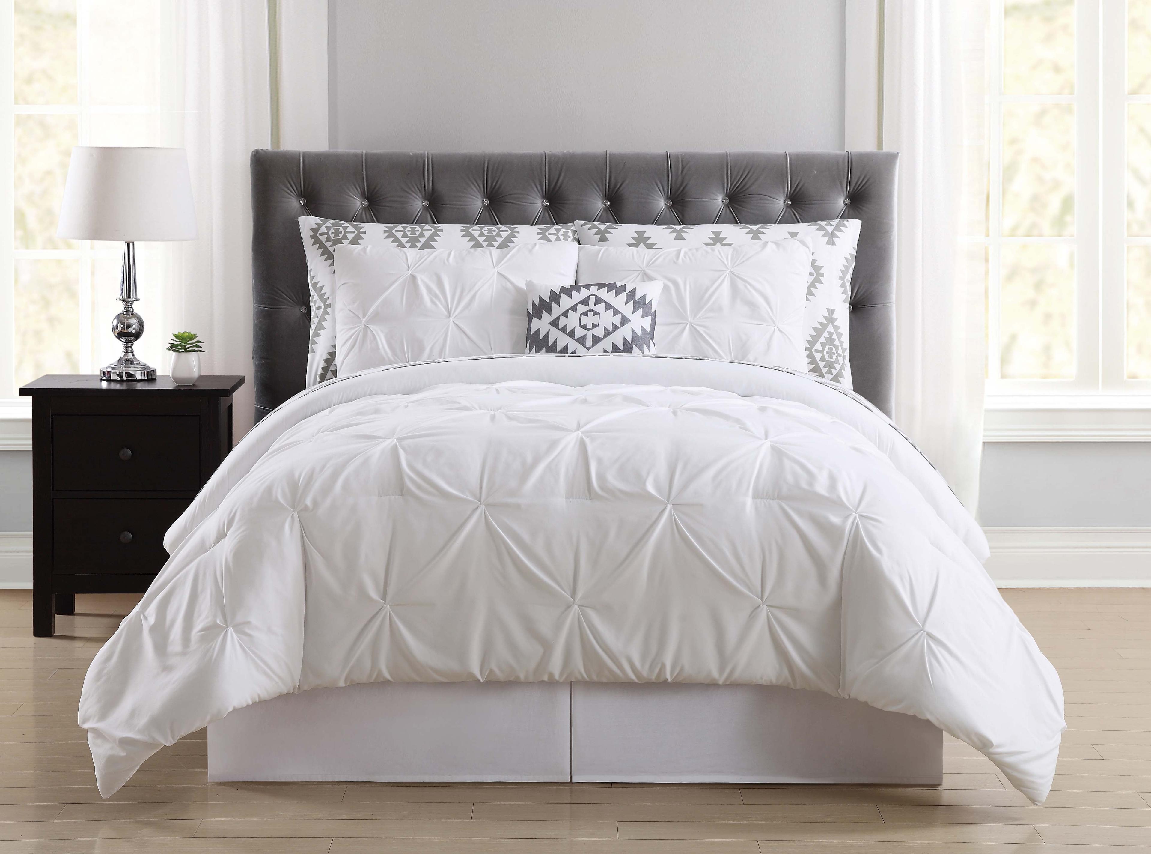 White Microfiber Queen Bed in a Bag Set