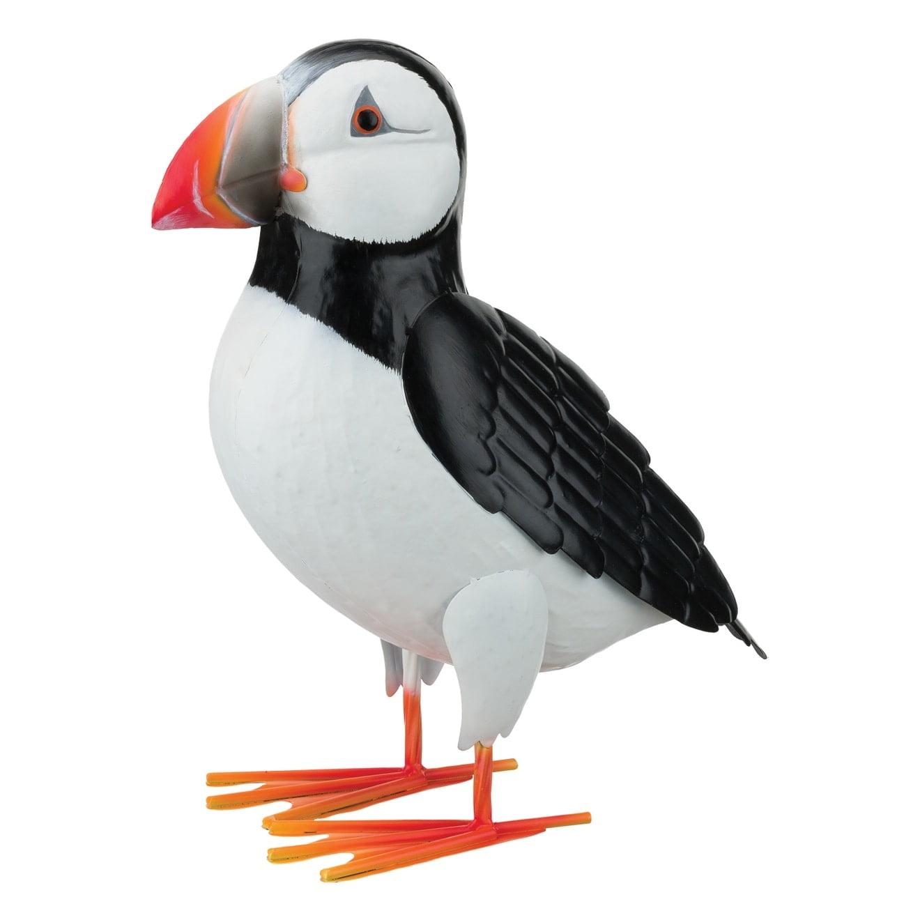 Hand-Painted Metal Puffin Garden Statue