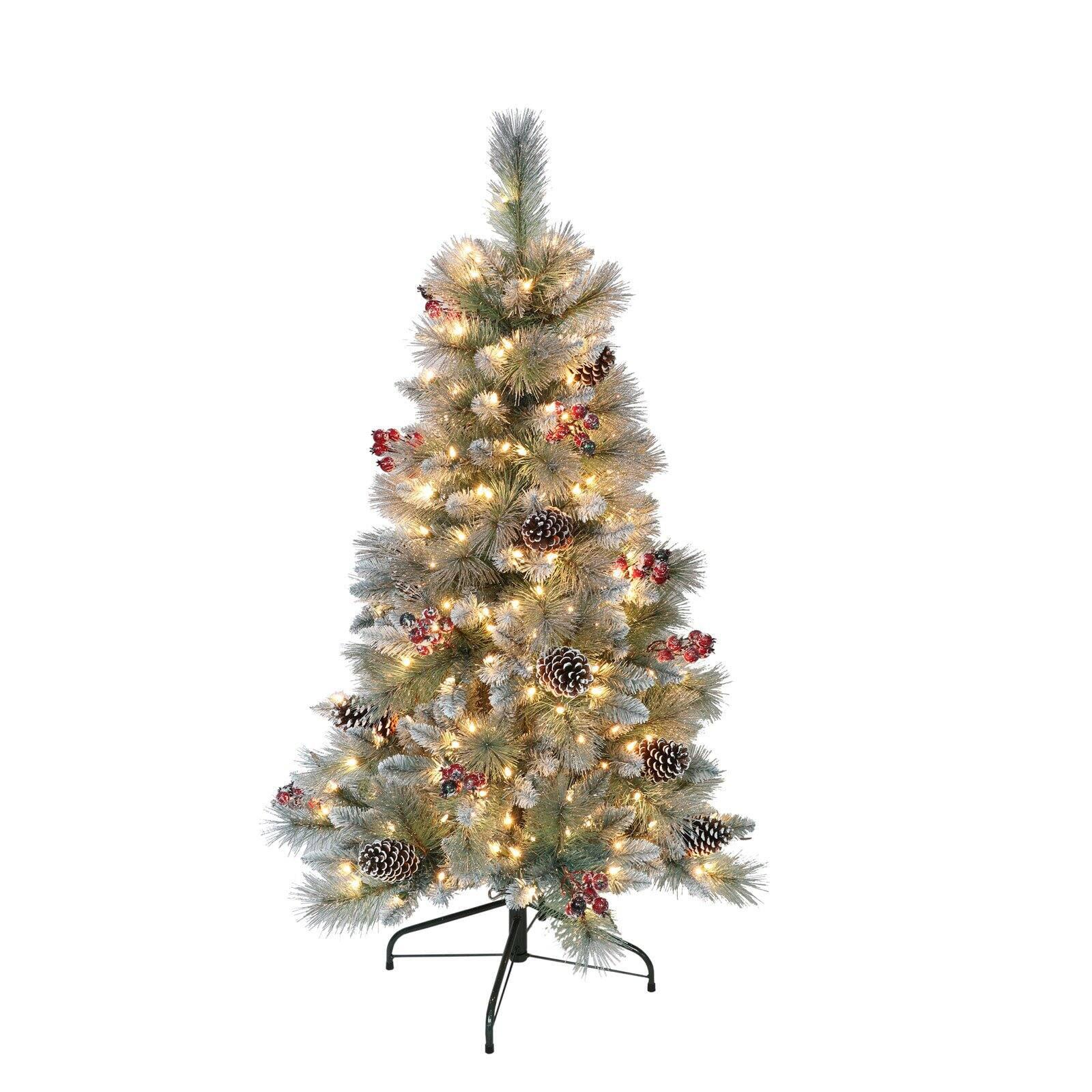 Winter Whisper 4.5' Pre-Lit Pine Christmas Tree with White Lights