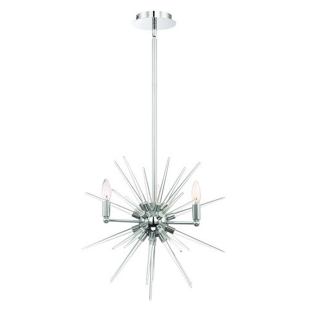 Pulsar Globe Chrome Glass LED/Incandescent Chandelier 20"