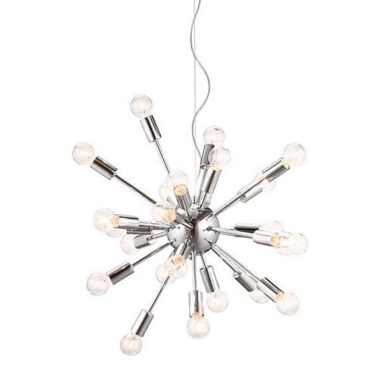 Stellar Orbit 22'' Silver Chrome Glass Ceiling Lamp