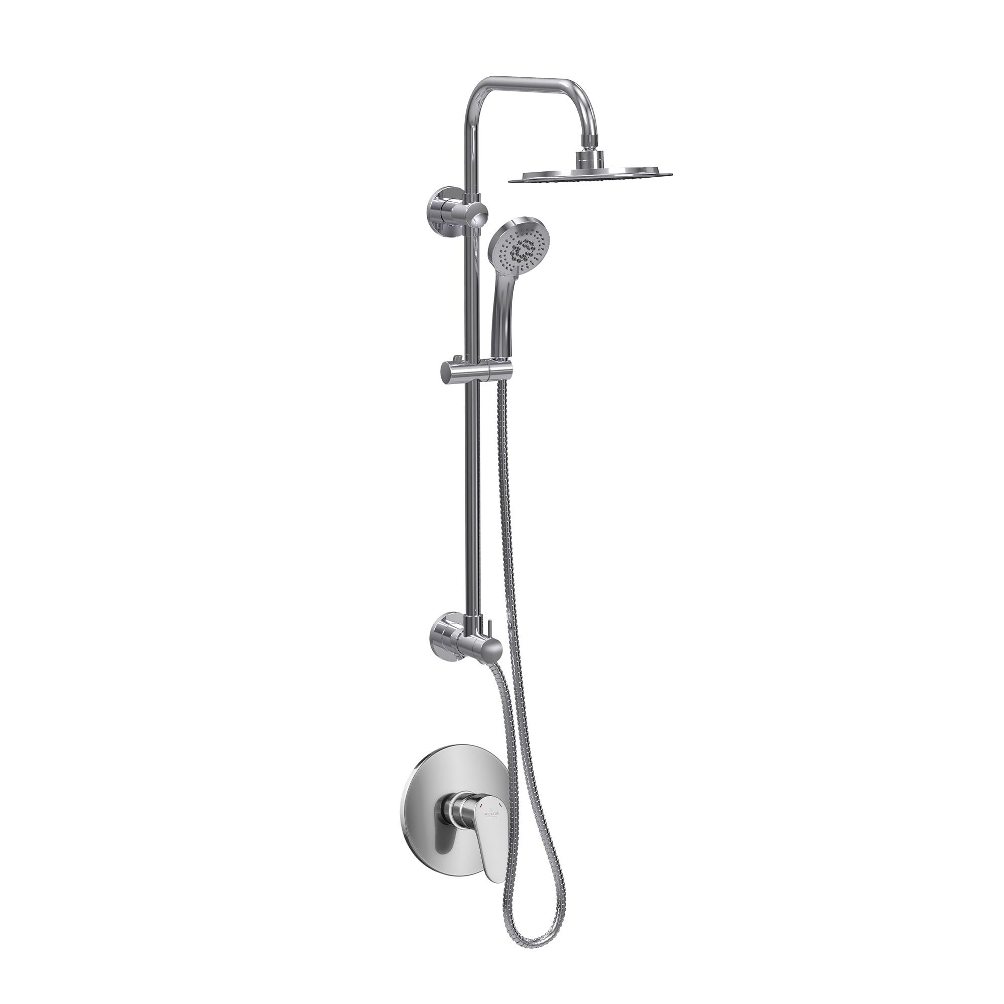 SeaBreeze II 8-in Rain Showerhead Shower System with Multi-function Handshower Adjustable Slide Bar and Mixing Valve 1.8 GPM