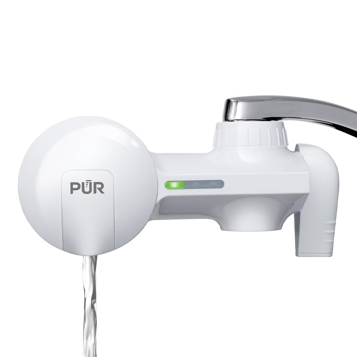 PUR Faucet Mount Water Filtration System, Powerful Filtration with Lead Reduction, Horizontal, White, PFM150W