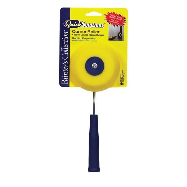 Quick Solutions Yellow Foam Corner Paint Roller with Plastic Handle