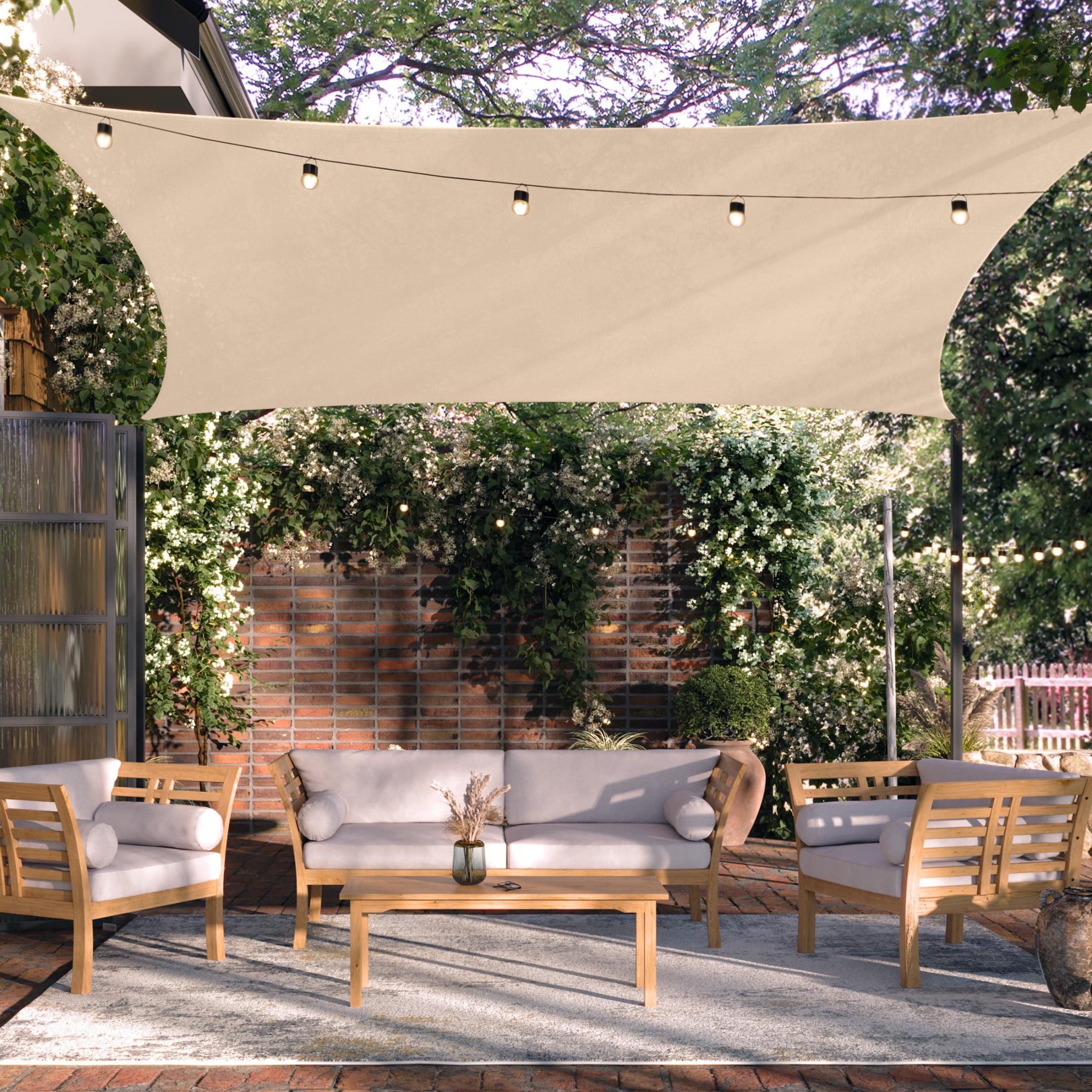 Pure Garden Sun Shade Canopy - 10x13ft Curved Rectangle Sun Shade Sail with UV Protection - Sun Shades Outdoor Patio or Pool Canopy - Sunshades for Patio, Yard, Deck or Outdoor Activities by Pure Garden