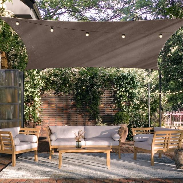 Pure Garden Sun Shade Canopy - 10x13ft Curved Rectangle Sun Shade Sail with UV Protection - Sun Shades Outdoor Patio or Pool Canopy - Sunshades for Patio, Yard, Deck or Outdoor Activities by Pure Garden