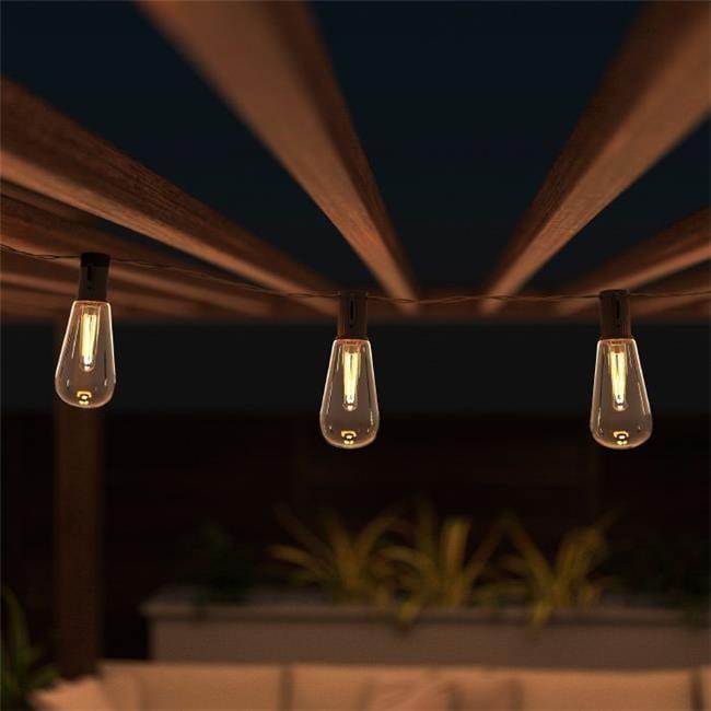 Pure Garden 50-LG1090 Outdoor Solar String Solar Powered Traditional Hanging Lighting with Vintage-Style Bulbs for Patio