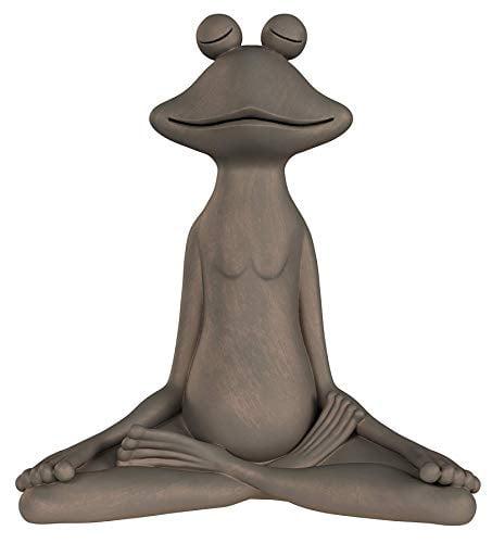 Pure Garden 50-LG1102 Meditating Frog Statue-Resin Zen Animal Yoga Figurine for Outdoor Lawn & Garden Decor