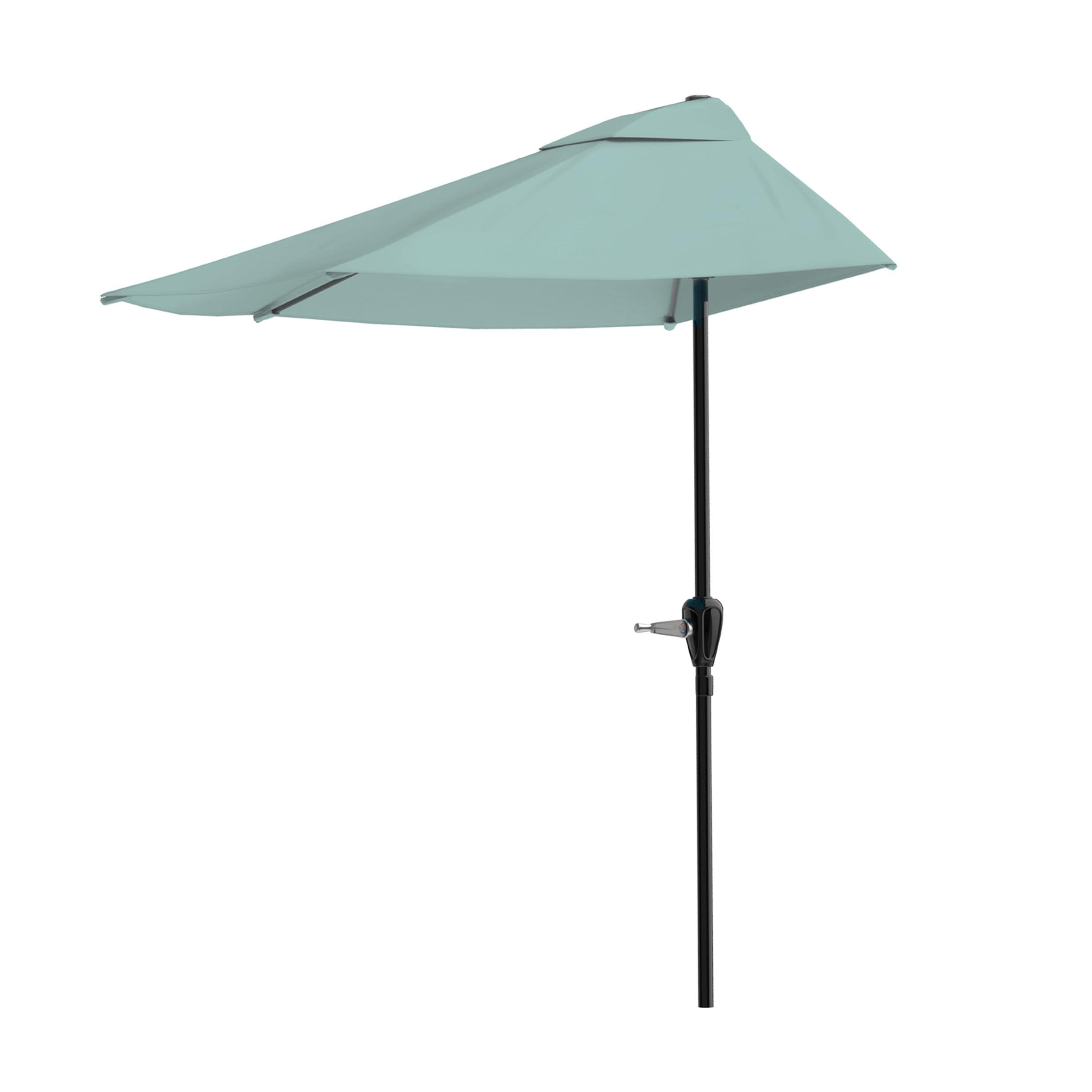 Dusty Green 9ft Rectangular Market Umbrella with Black Aluminum Pole