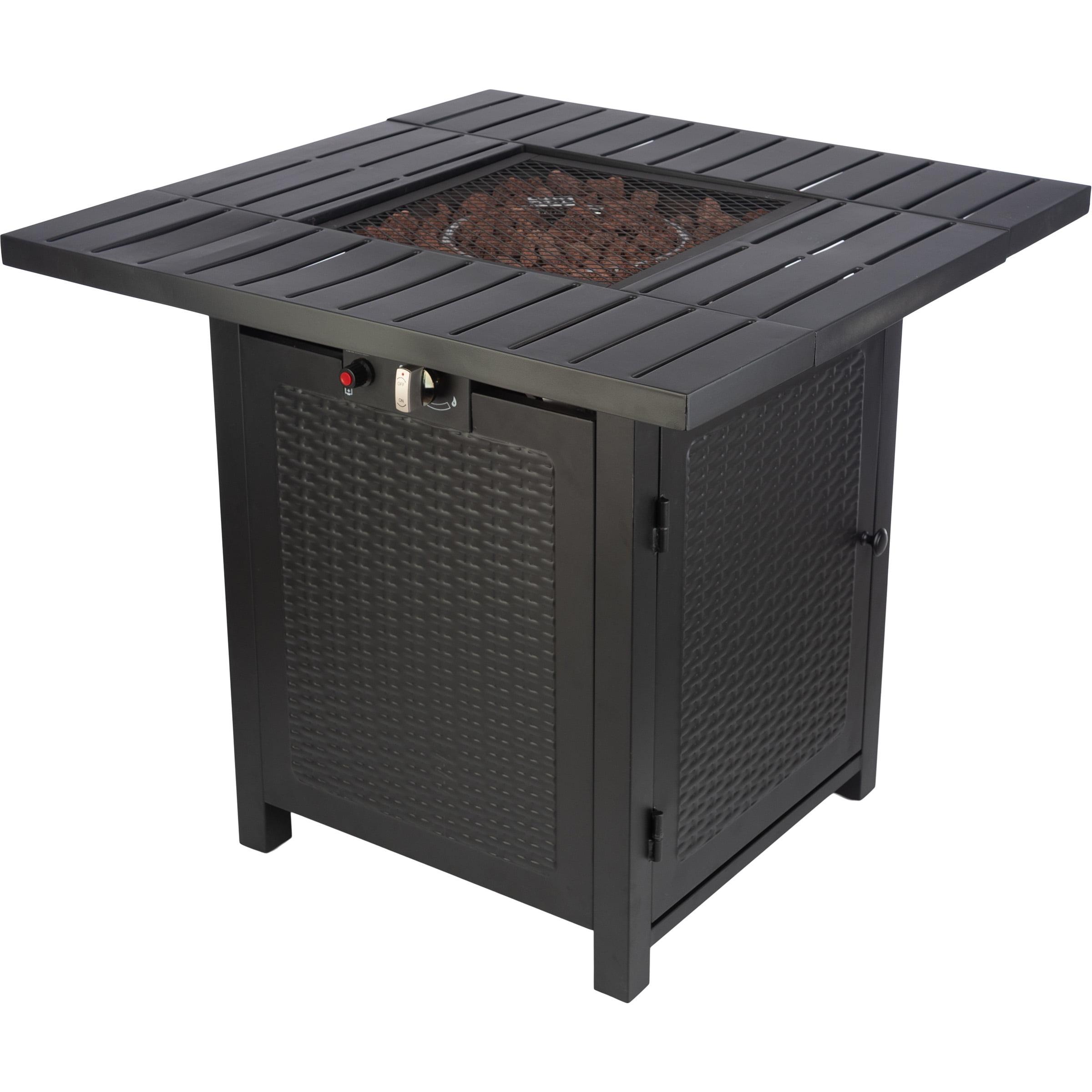 Pure Garden Propane Fire Pit - 30-Inch Outdoor Fireplace - 50,000 BTU Firepit - Fire Table with Electric Ignition, Lava Rocks, and Cover by Pure Garden