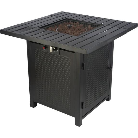 Pure Garden Propane Fire Pit - 30-Inch Outdoor Fireplace - 50,000 BTU Firepit - Fire Table with Electric Ignition, Lava Rocks, and Cover by Pure Garden