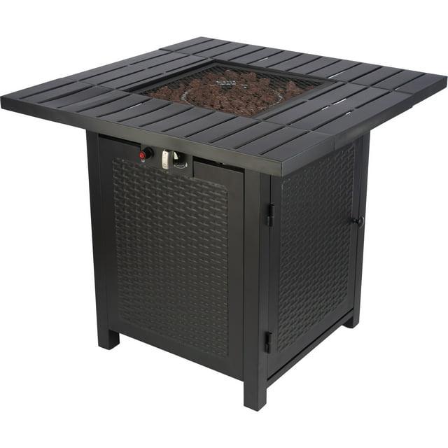 Pure Garden Propane Fire Pit - 30-Inch Outdoor Fireplace - 50,000 BTU Firepit - Fire Table with Electric Ignition, Lava Rocks, and Cover by Pure Garden
