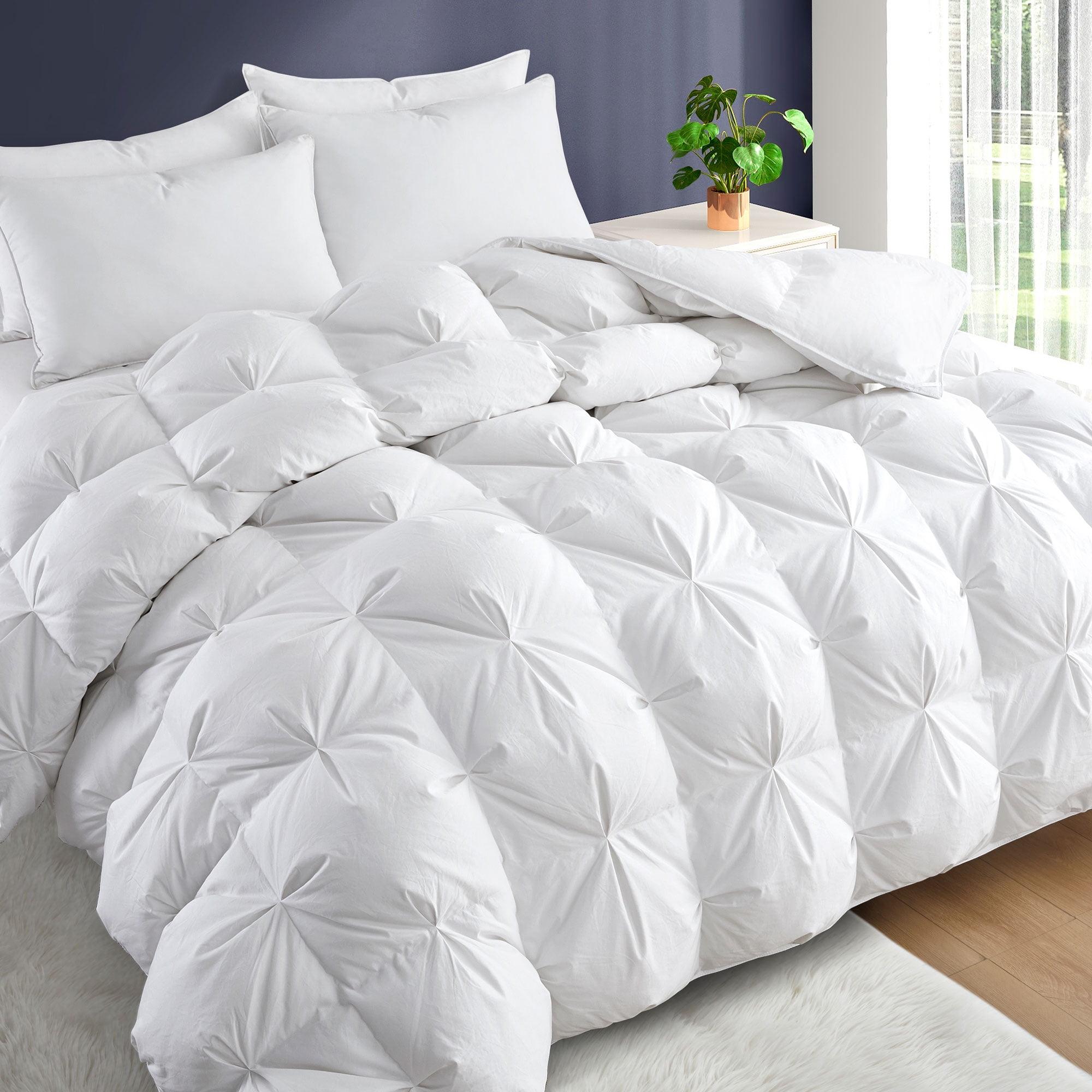 Twin White Goose Down Comforter with Cotton Cover