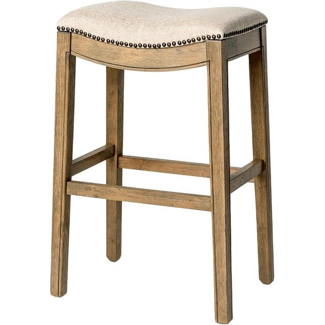 Maven Lane Maven Lane Adrien Backless Saddle Kitchen Stool with Fabric Upholstery