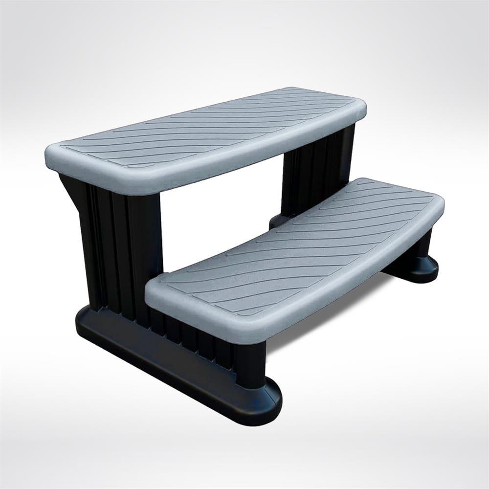 Puri Tech Universal Spa & Hot Tub Outdoor Steps No Slip Grip Support - Light Grey