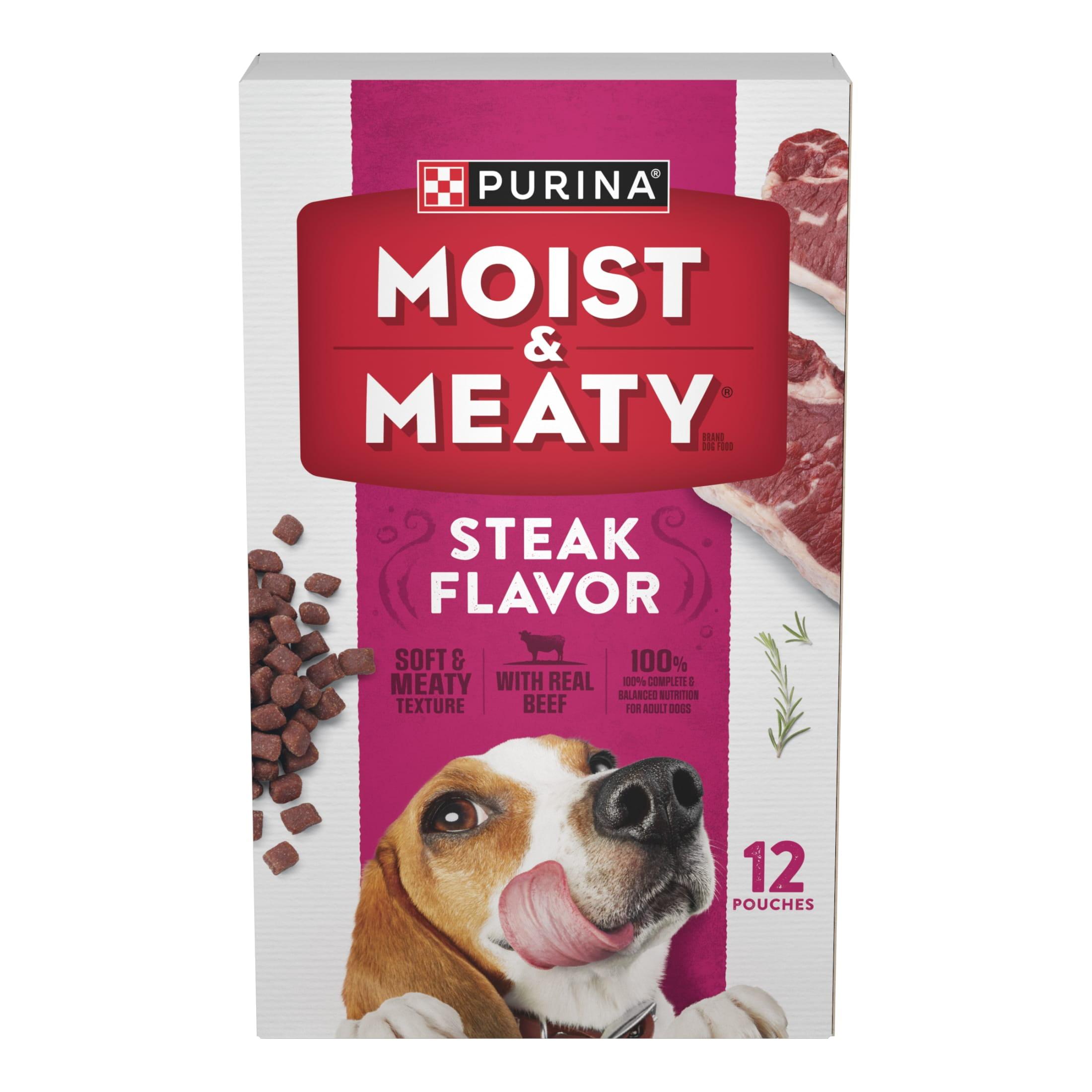Moist & Meaty Beef Steak Flavor Dry Dog Food - 12ct