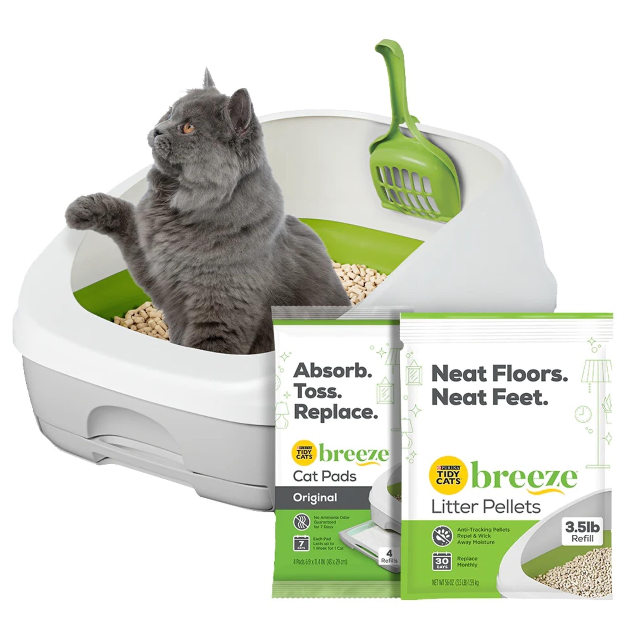 Purina Tidy Cats BREEZE Litter Box System Starter Kit Litter Box, Litter Pellets & Pads - 7.8bs