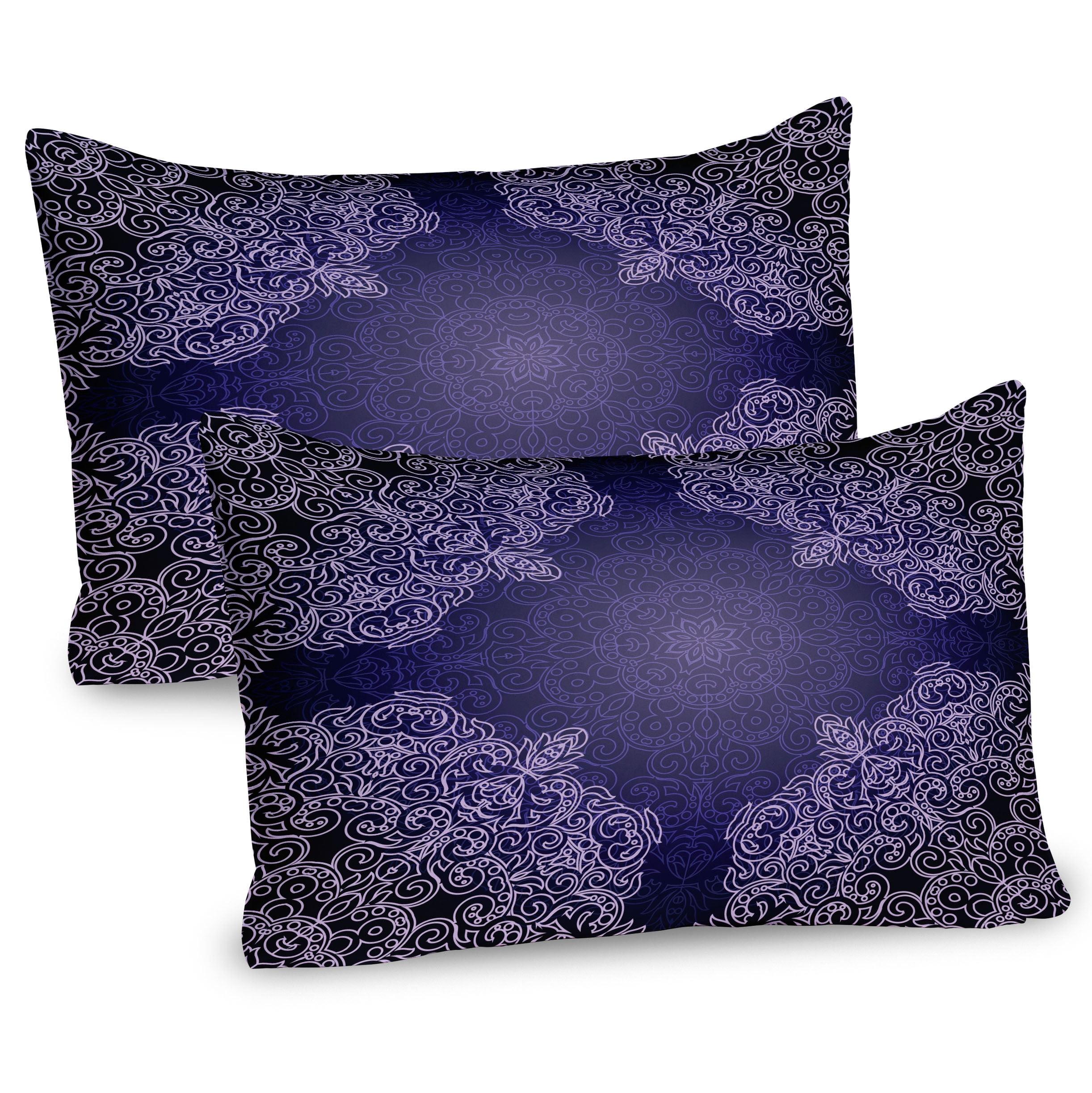 Purple Mandala Microfiber Pillow Sham Set of 2