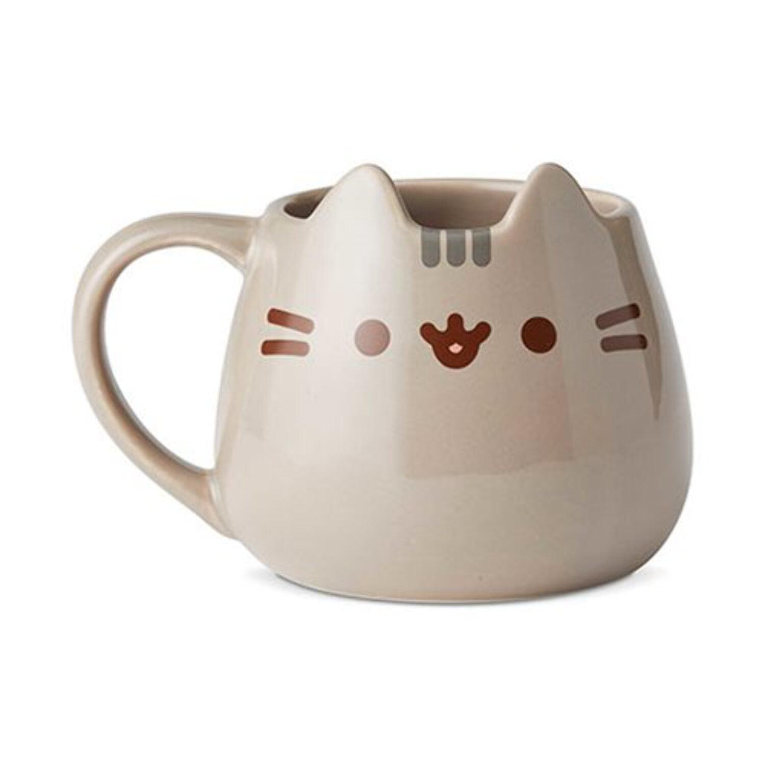 Beige Ceramic Pusheen Cat Sculpted 16 oz Mug