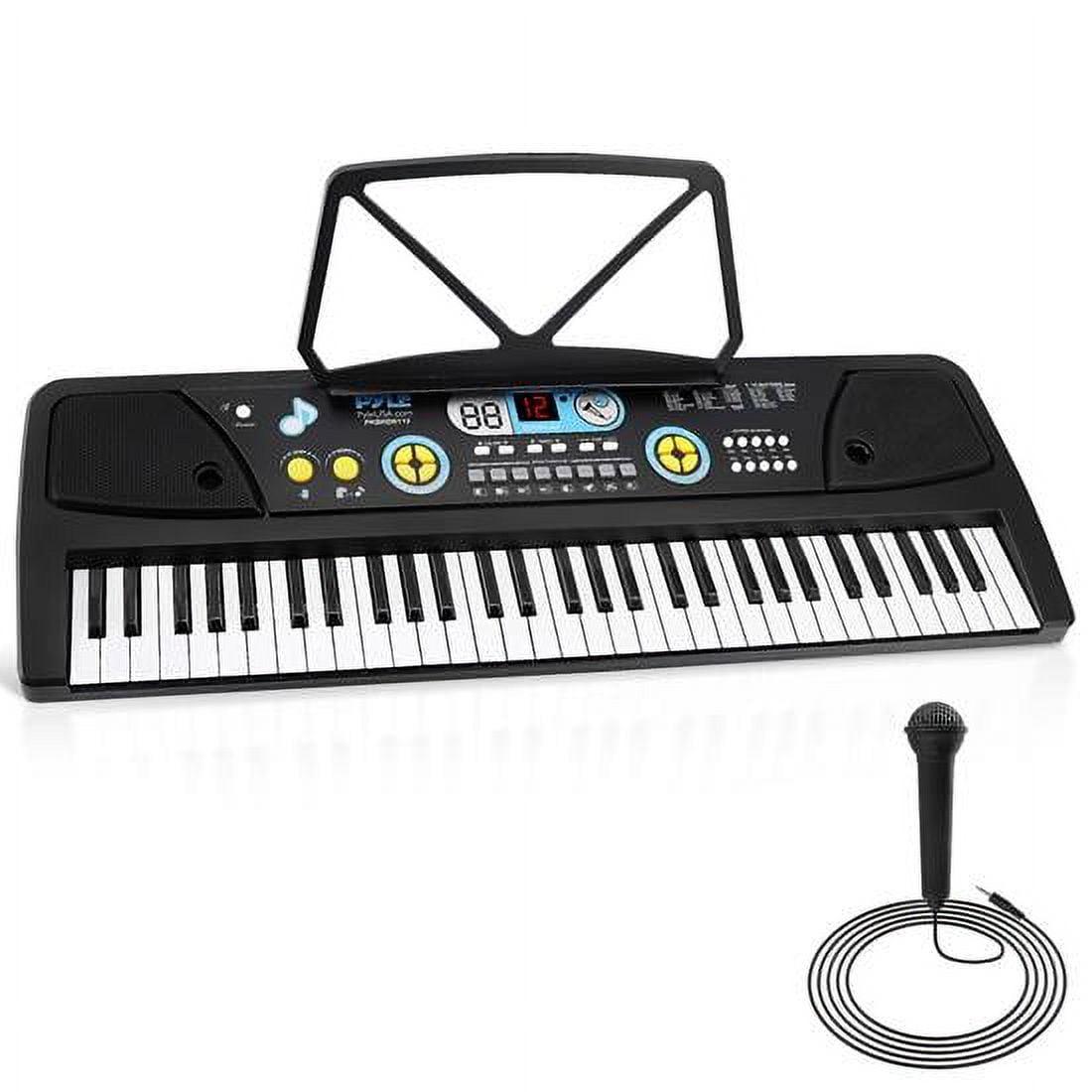 Pyle Teclado de Piano Musical Electrónico Portátil y Plegable con Keys Estándar de 61 y 129 Tonos