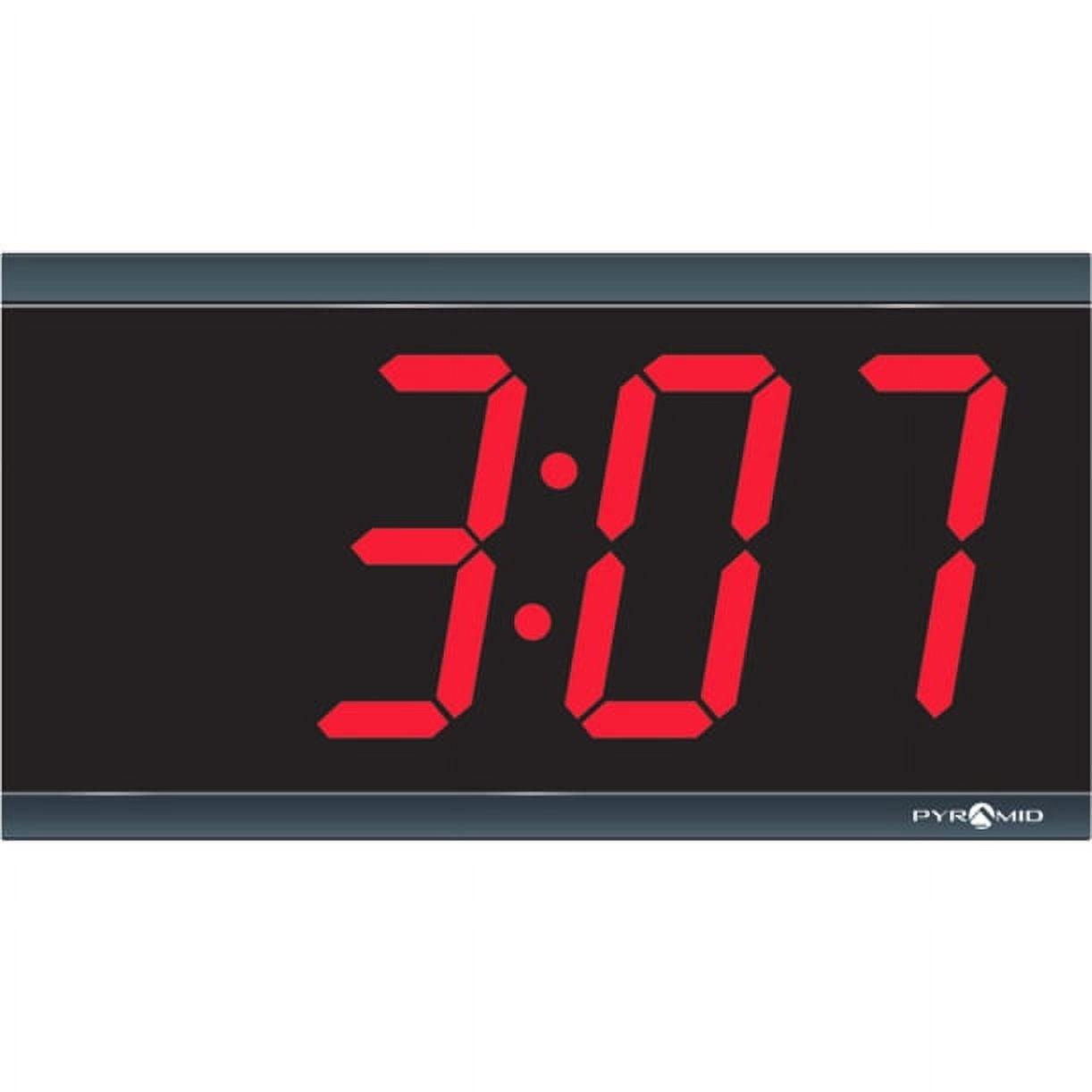 Black Rectangular 4-Digit Red LED Digital Wall Clock