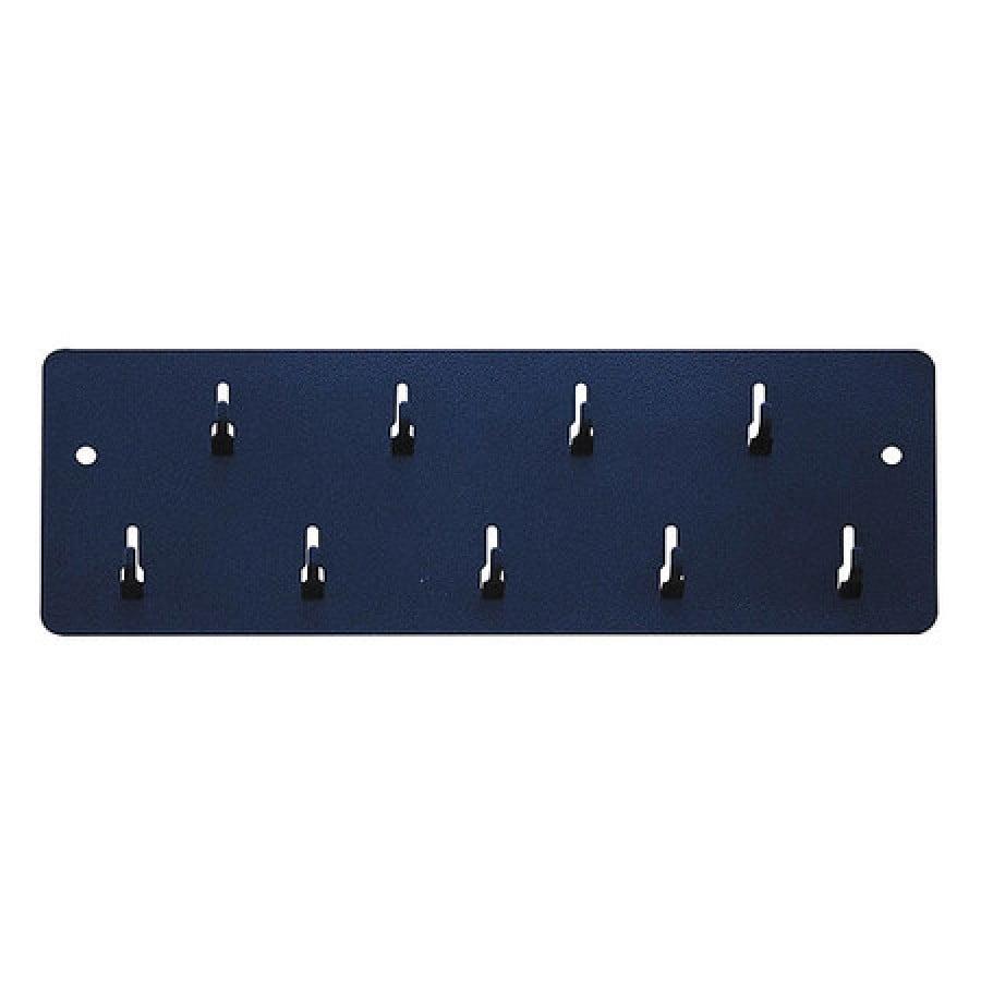 Industrial Key Rack, Powder Coated Steel, 9 Hooks, Keeps Keys, Time Clock Badges and Other Items Organized and Easily Accessible, Black