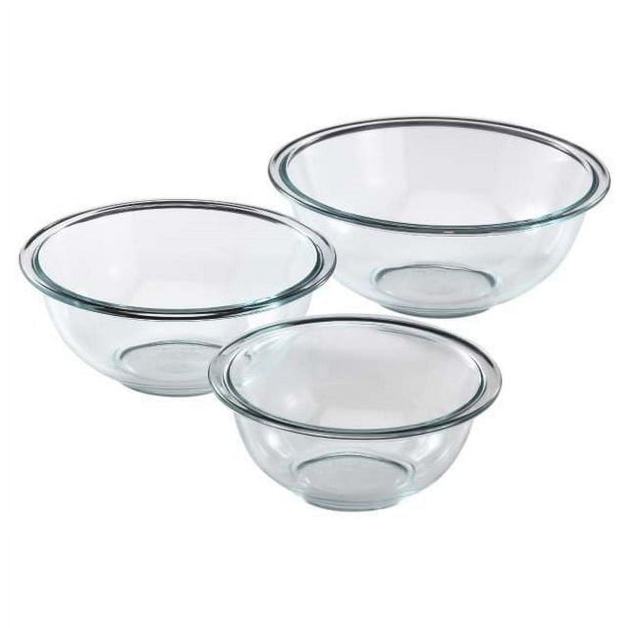 3-Piece Clear Glass Mixing Bowl Set with Lids