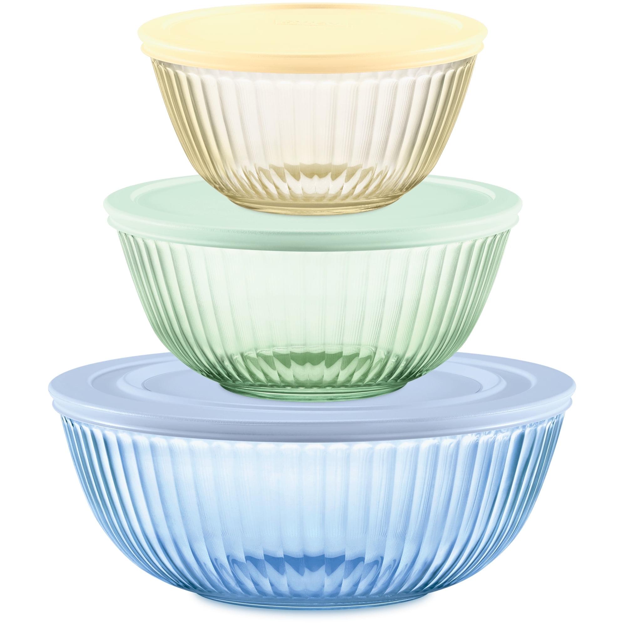 Pyrex® Sculpted Tinted 6pc Lidded Mixing Bowl Set