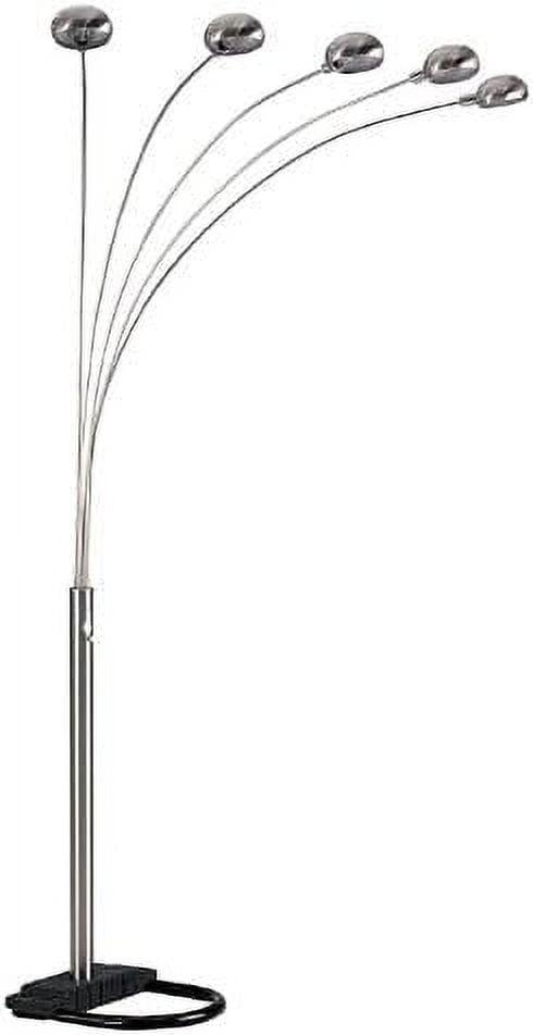 Adjustable Multi-Head Silver Arc Floor Lamp