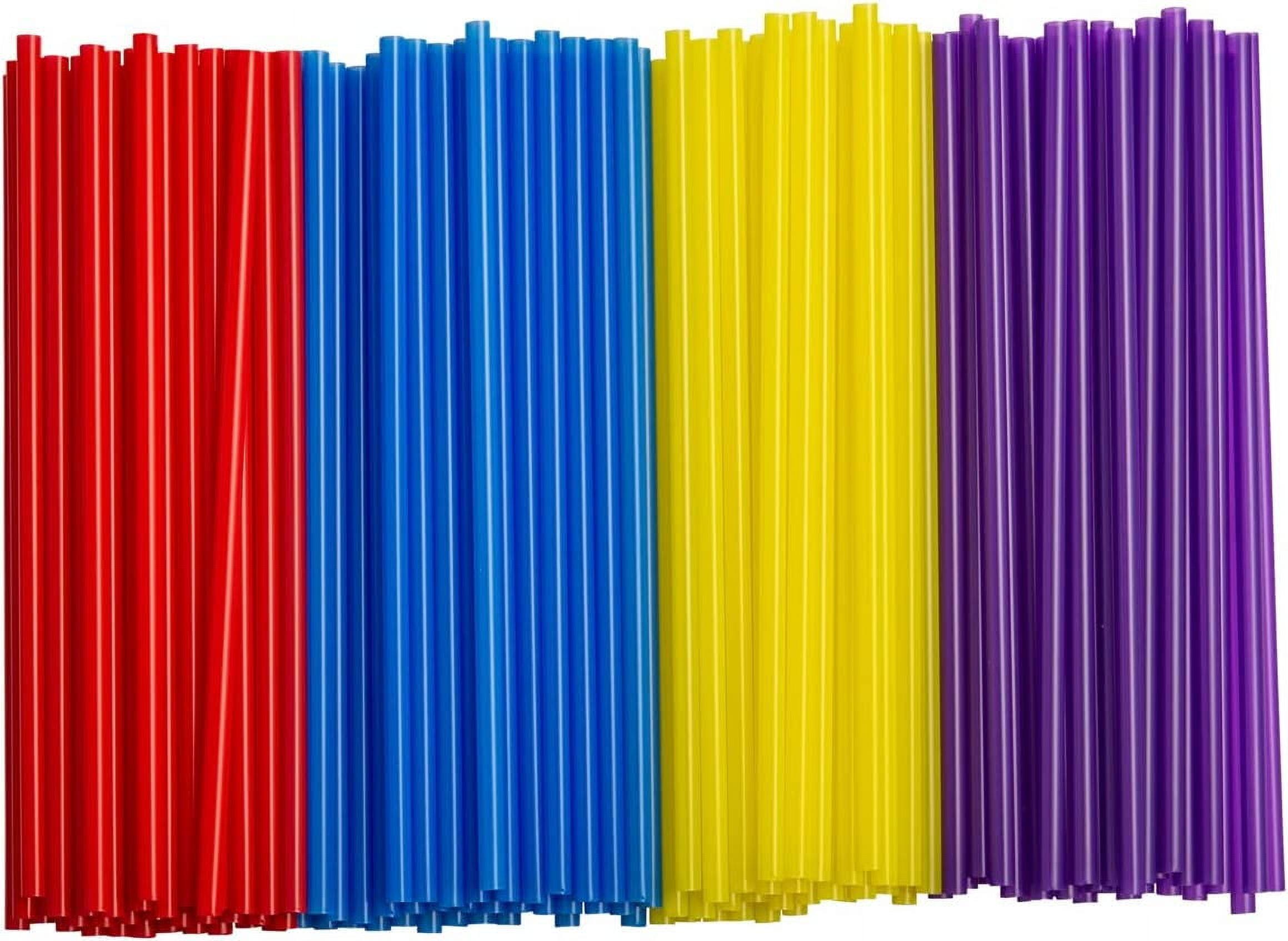 Comfy Package Flexible Drinking Straws Plastic Disposable Bendy Straws, 500-Pack