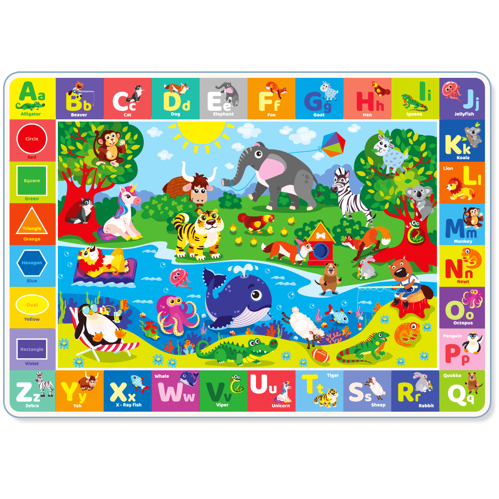 Colorful ABC Animal Educational Play Mat for Babies and Toddlers