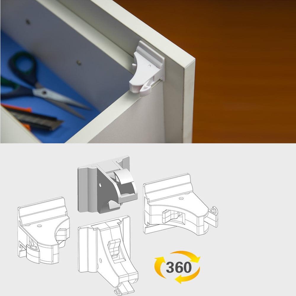 Qaailabf 4-Pack Invisible Magnetic Baby Safety Locks for Cabinets & Drawers - Easy Install, No Drill, Childproof Locking System with 1 Key - Furniture Safe, Adhesive Mount, Fits Surfaces up to 1.4"
