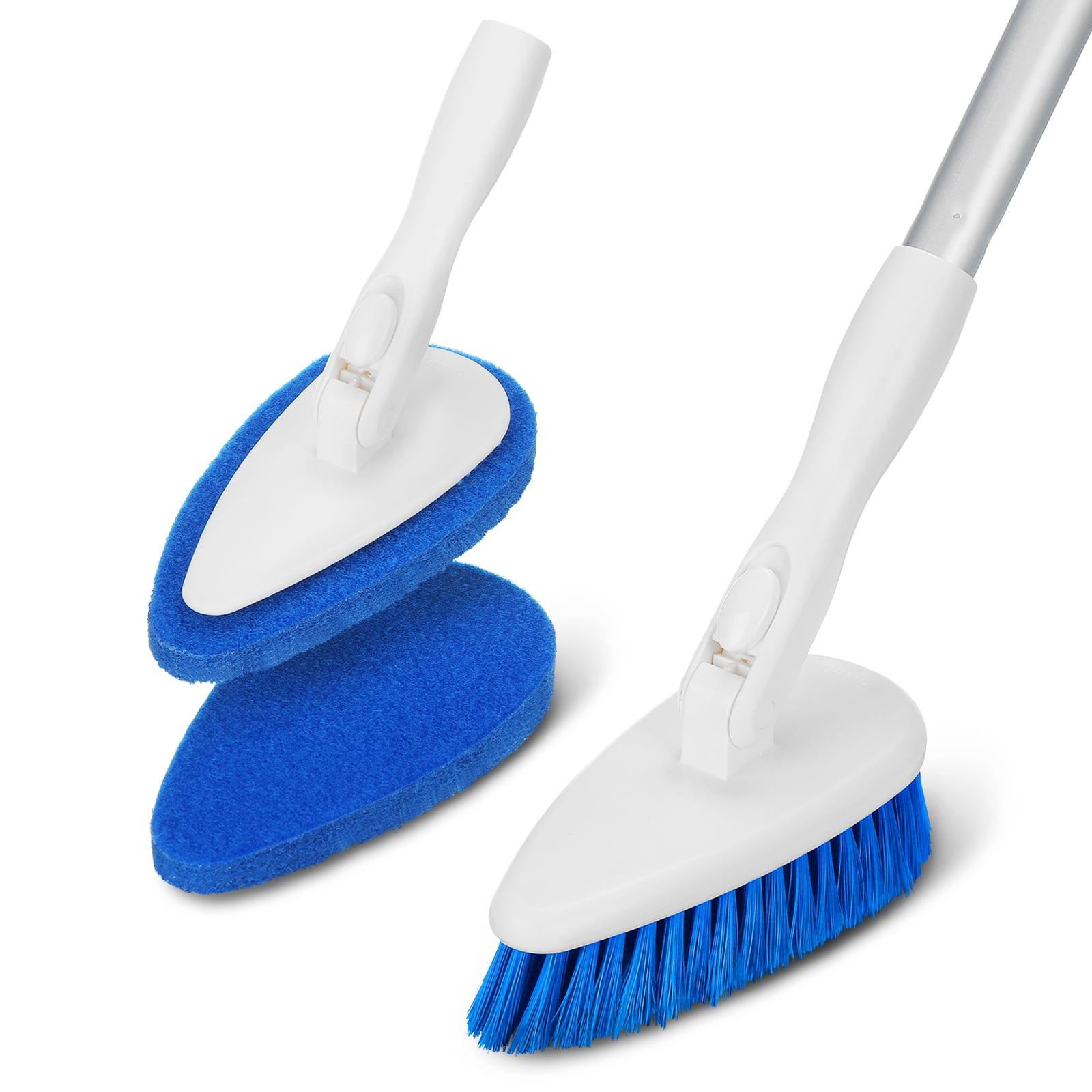 Adjustable Blue Scrubber Brush with Aluminum Handle