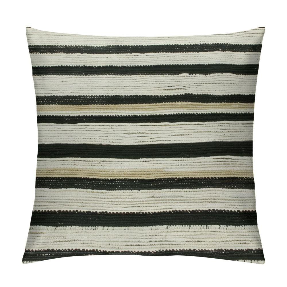 Saro Lifestyle Saro Lifestyle Cotton Pillow Cover With Striped Design, Black/White, 20"