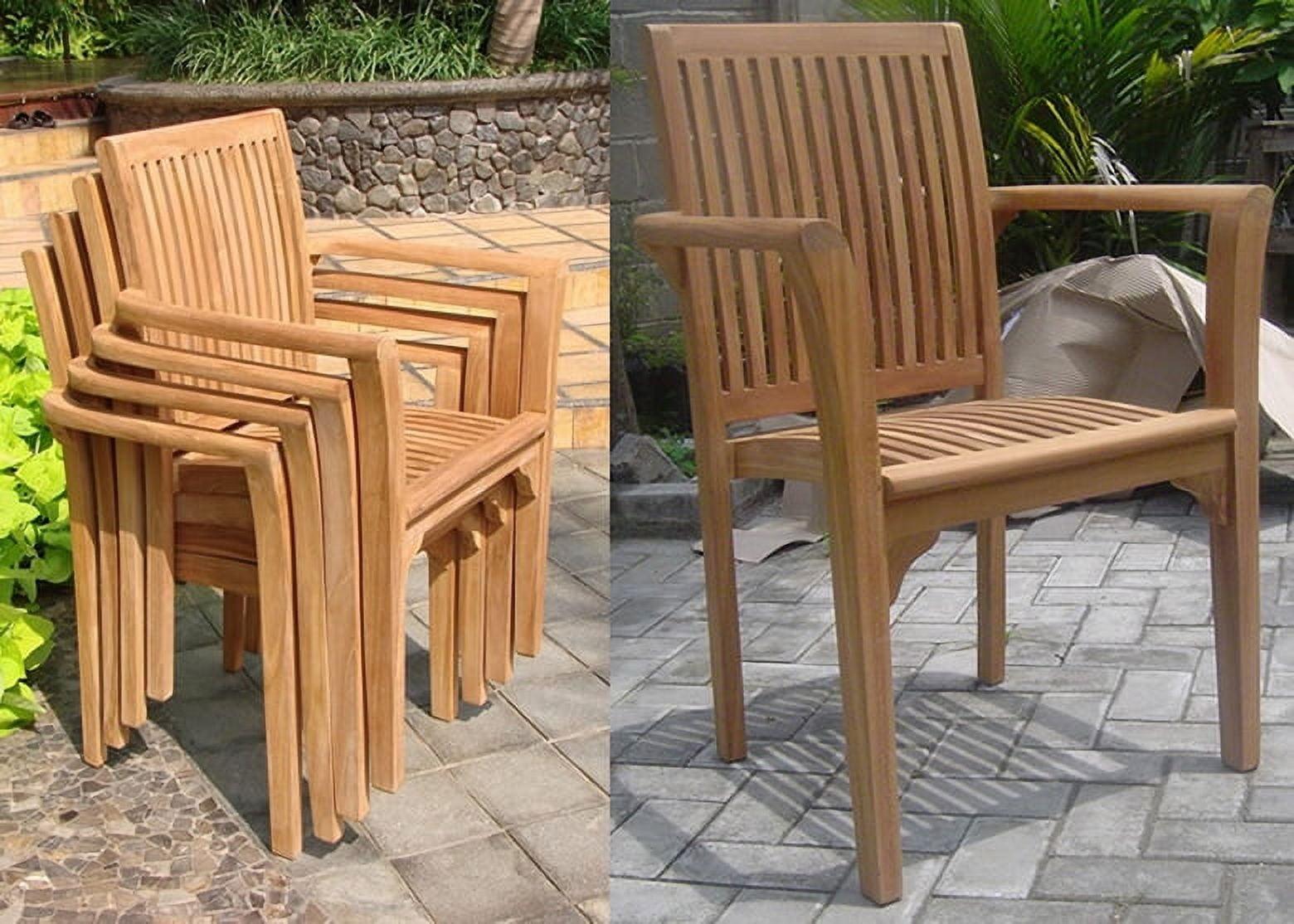 Lua Teak Outdoor Stacking Dining Armchair (Set of 4)