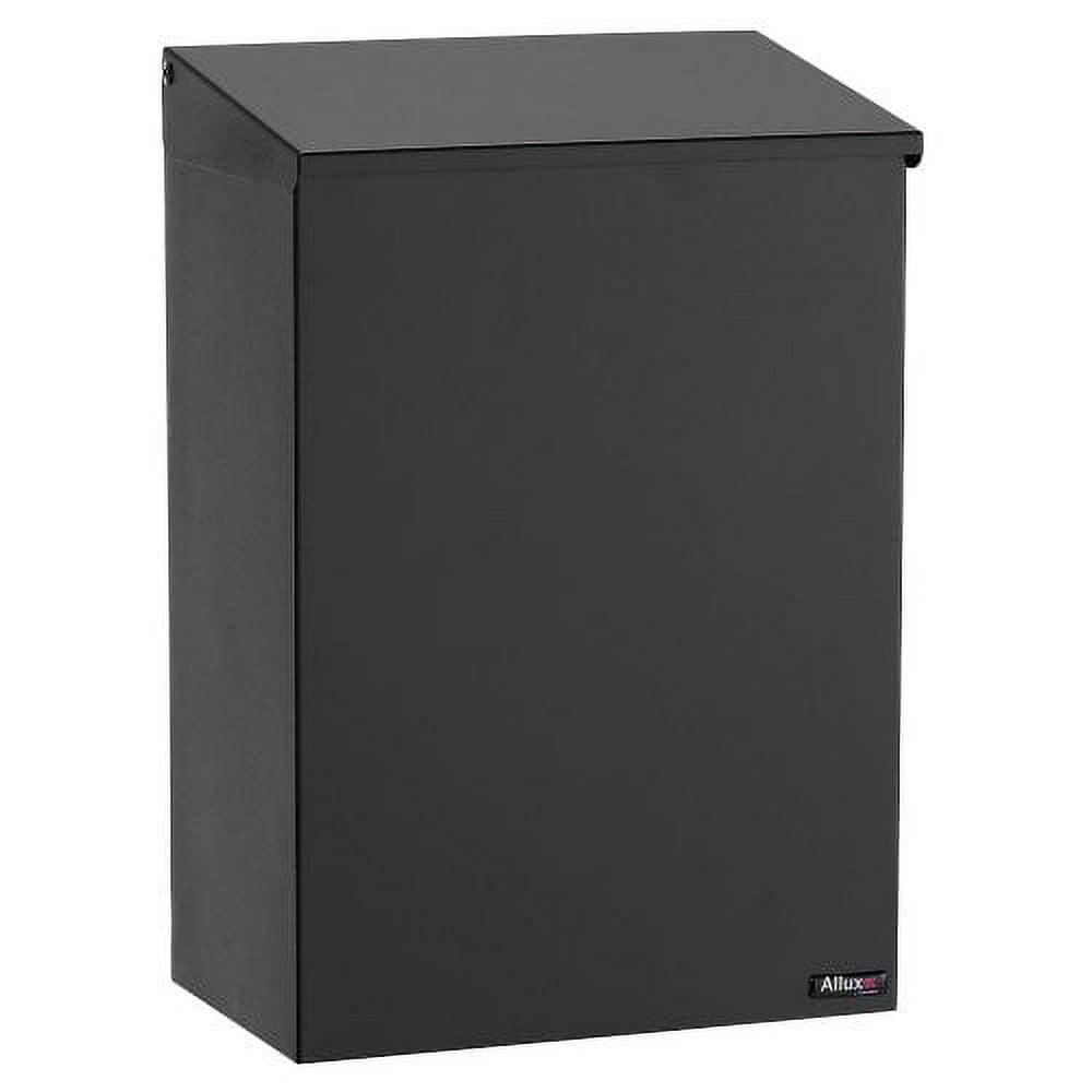 Allux Black Steel Wall-Mounted Top Load Mailbox