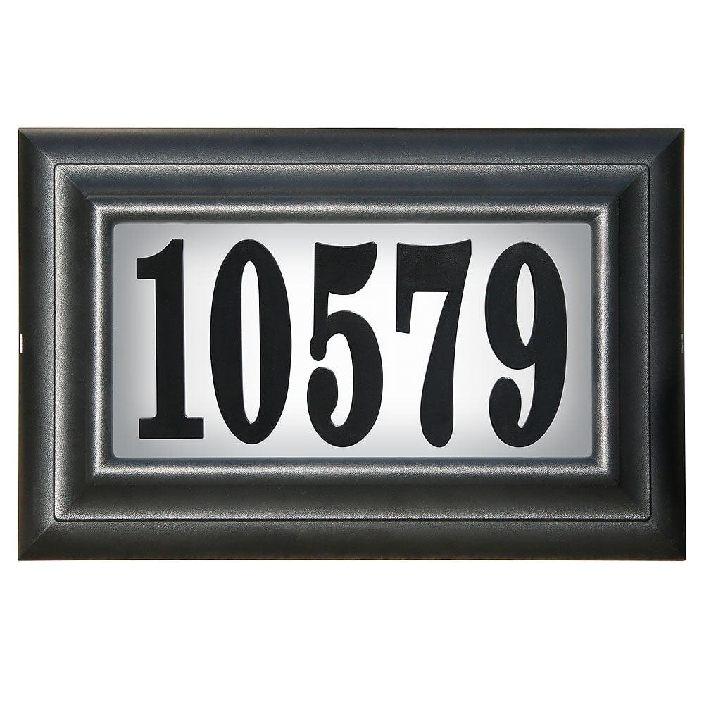 QualArc  Edgewood Classic with LED Lights Do It Yourself Kit Polymer Frame Lighted Address Plaque - Black