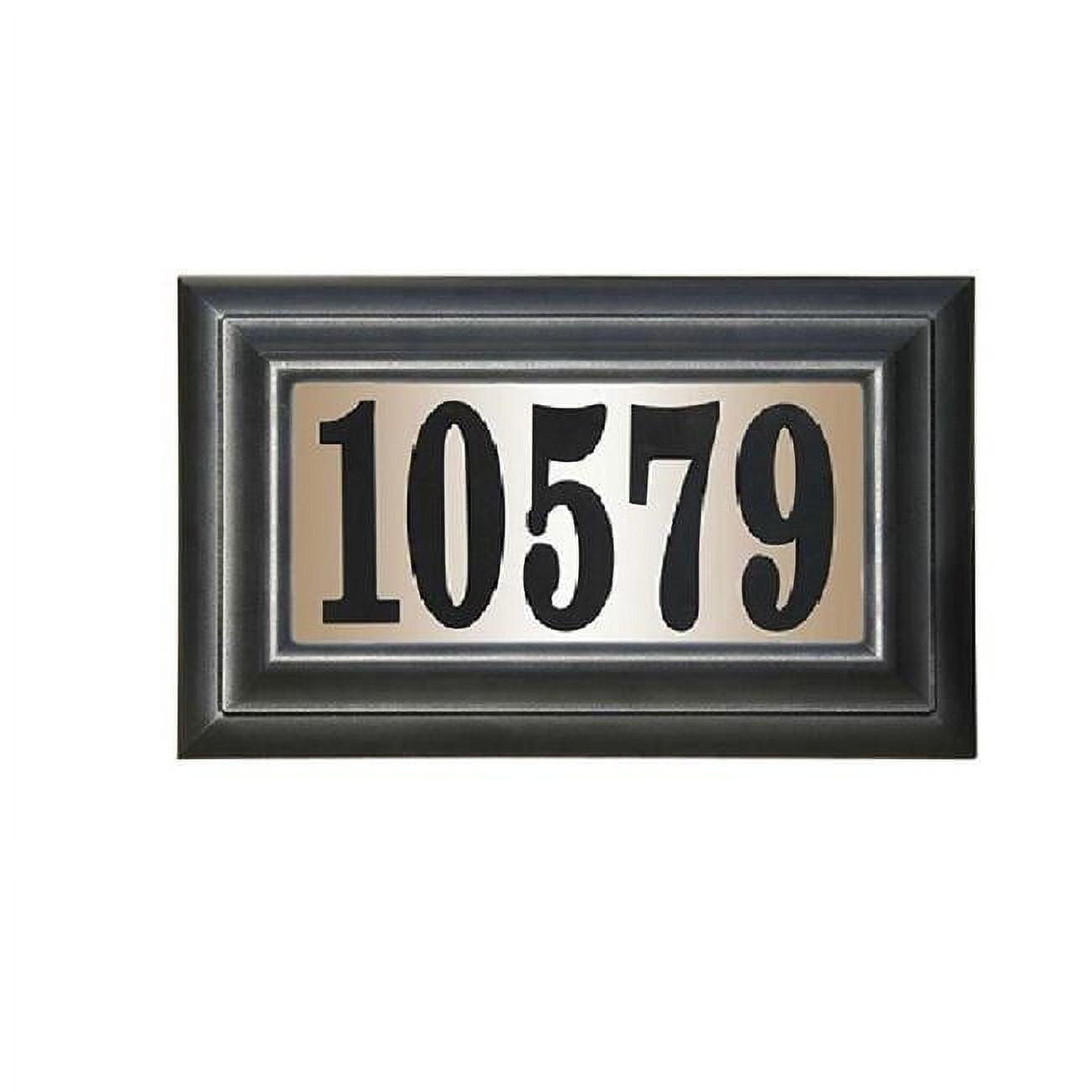 Black Metal Rectangular Lighted Address Plaque