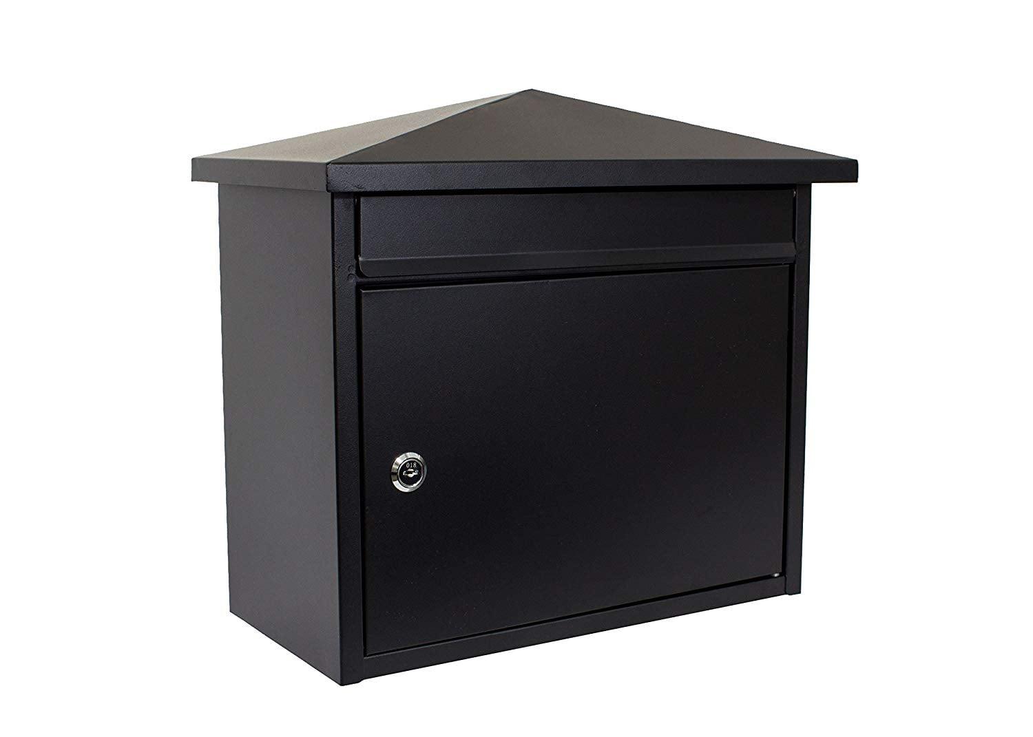 Summit Black Steel Locking Wall Mount Mailbox