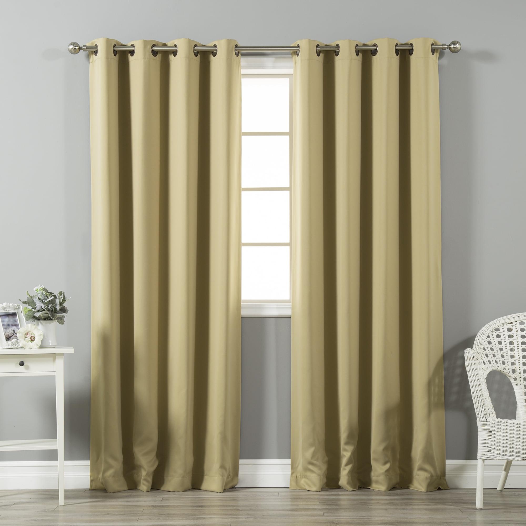 Quality Home Basic Thermal Blackout Curtains - Antique Bronze Grommet Top - Wheat (Set of 2 Panels)
