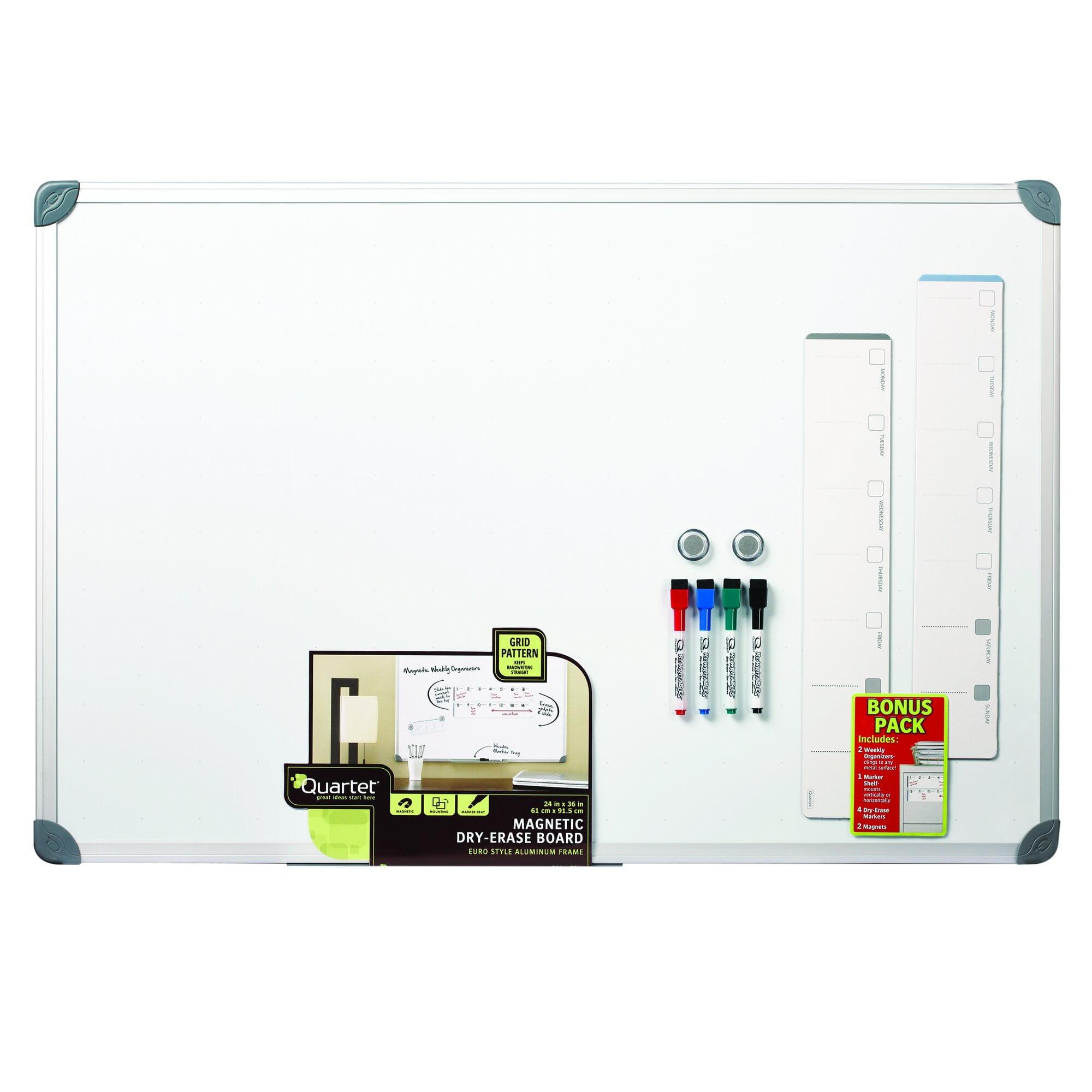 Euro Style Aluminum Framed 36" x 24" Magnetic Dry-Erase Organizer