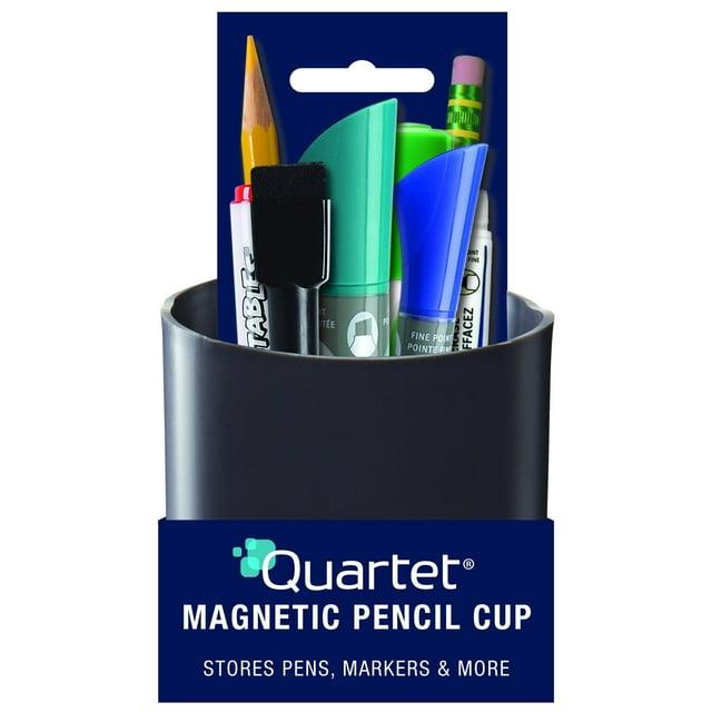 Quartet Magnetic Pen and Pencil Cup Holder, Black (48120-BK)
