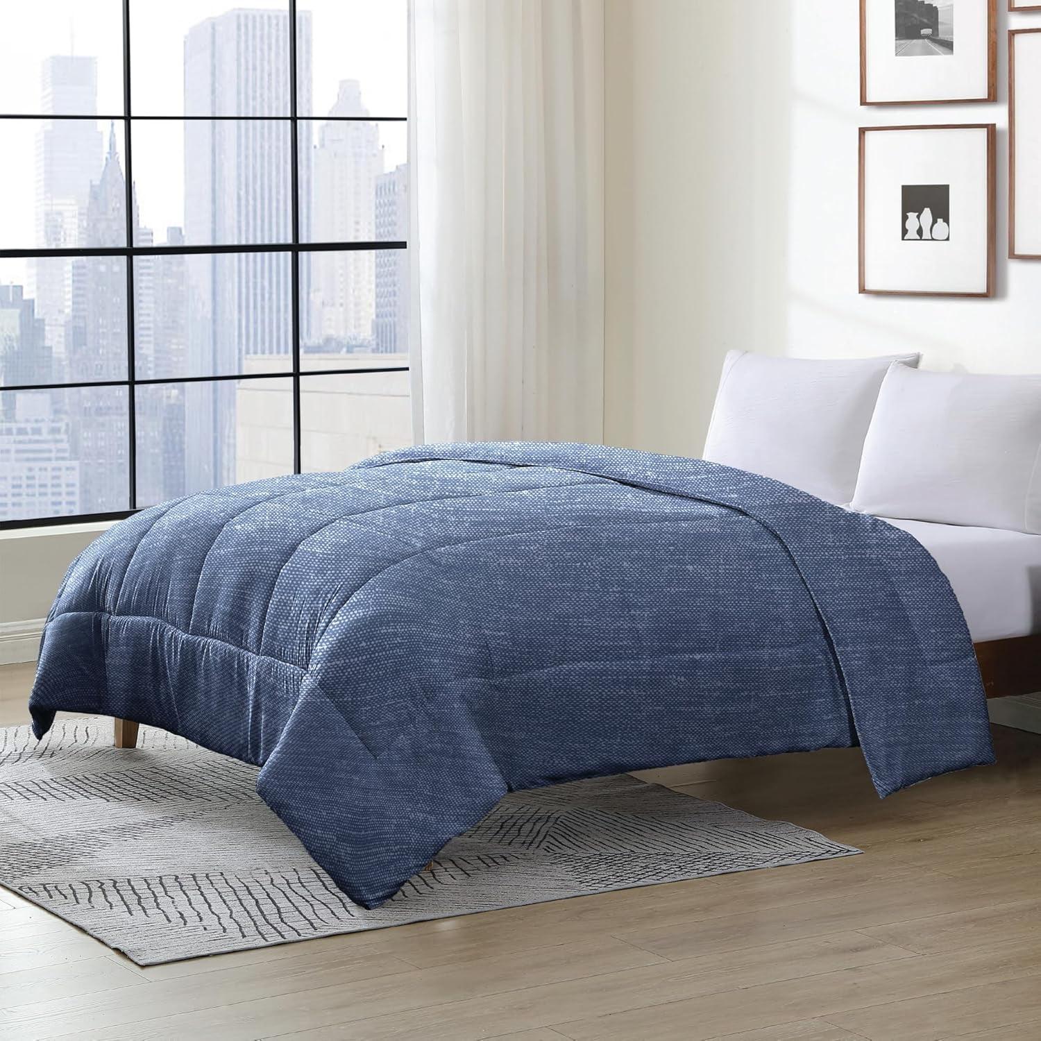 Queen Dark Indigo Down Alternative Microfiber Comforter Set