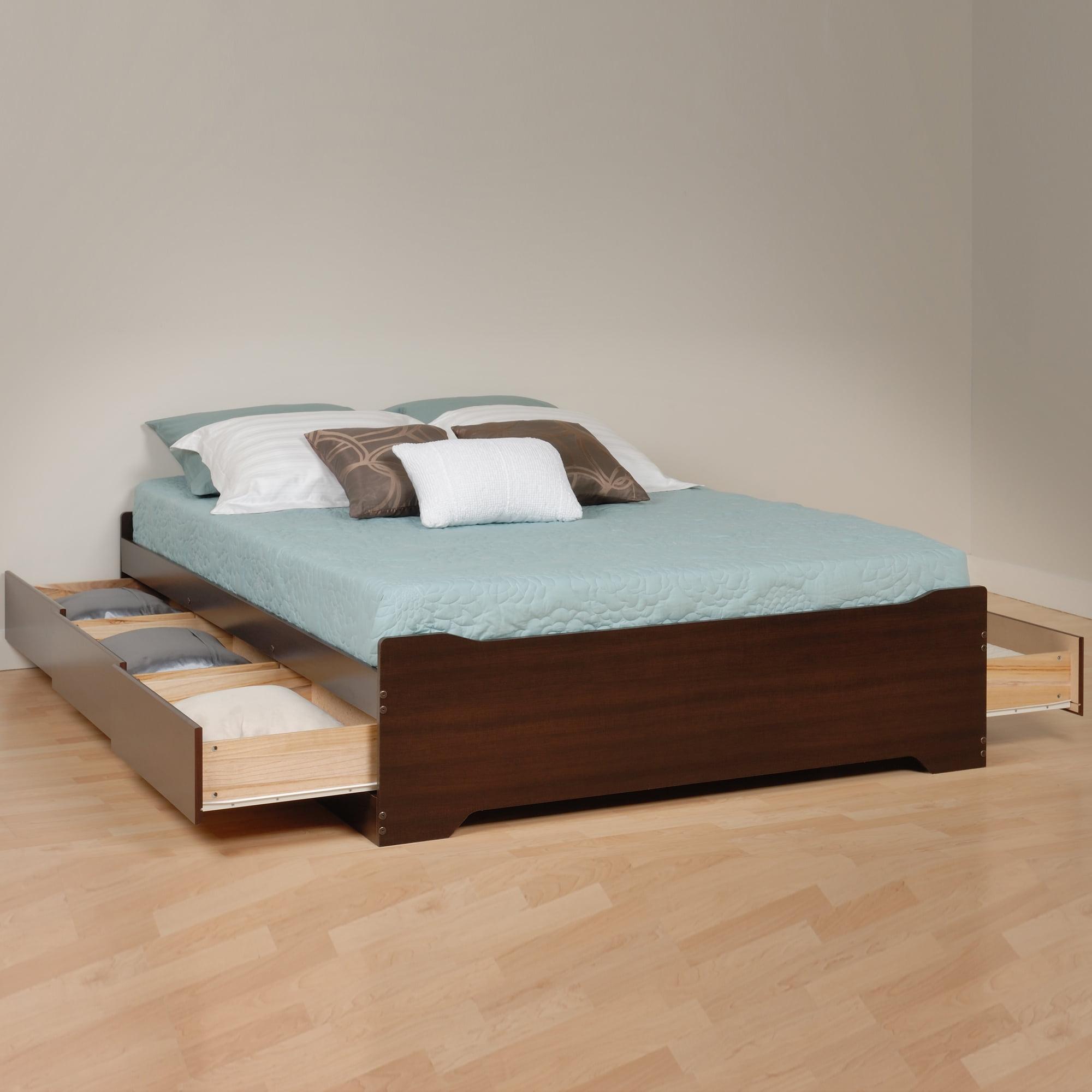 Espresso Queen Platform Storage Bed with 6 Drawers